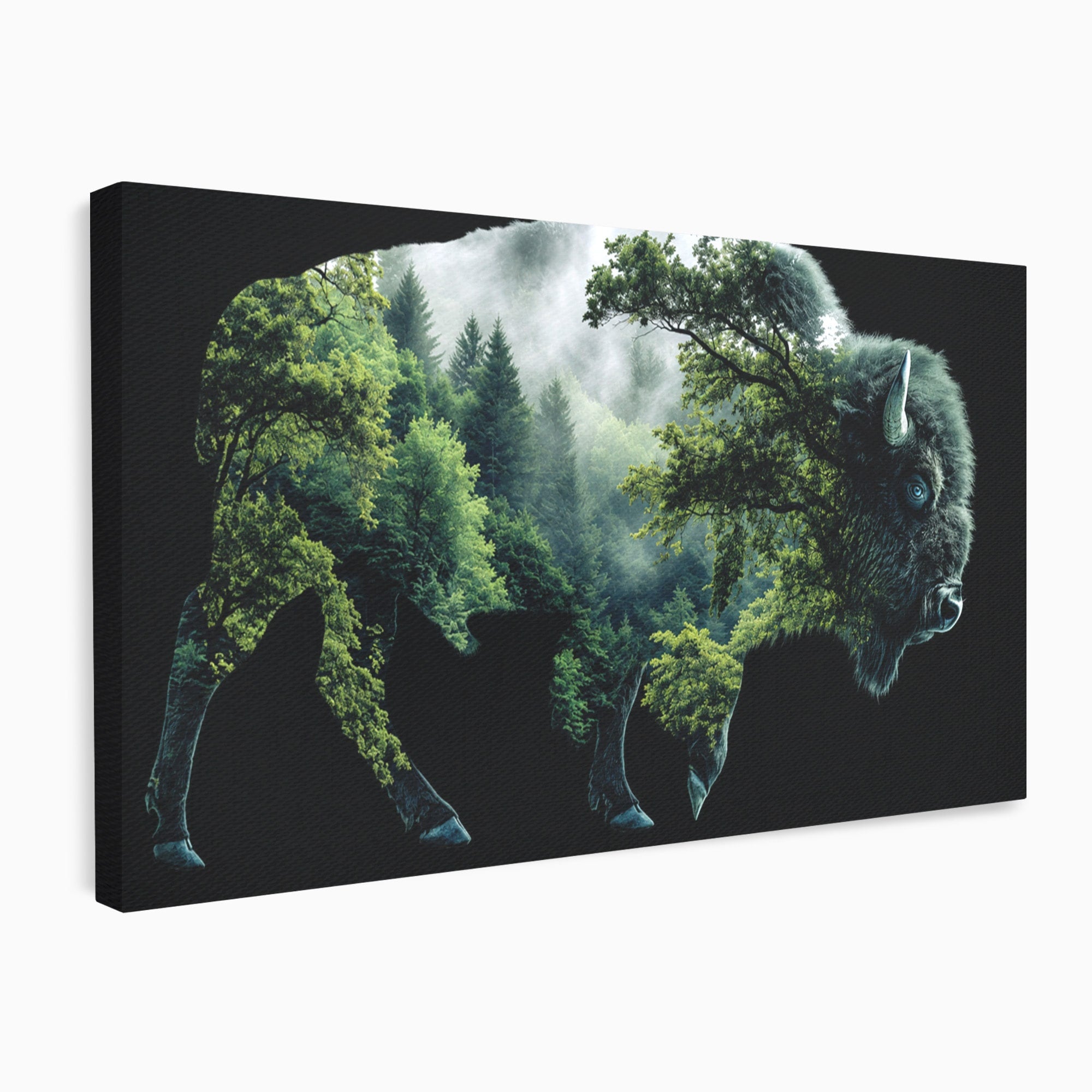 Tablou Canvas Premium LuxCanva® M1641, Bizonul Padurii, Bizon, Padure, Natura, Animale, Living, Culori Vibrante