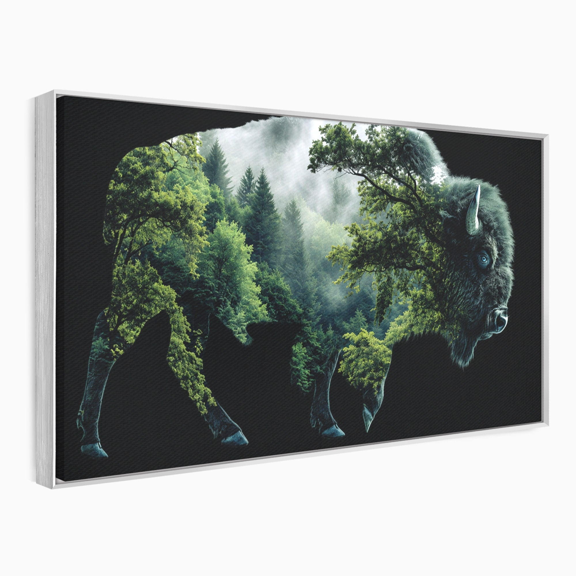 Tablou Canvas Premium LuxCanva® M1641, Bizonul Padurii, Bizon, Padure, Natura, Animale, Living, Culori Vibrante