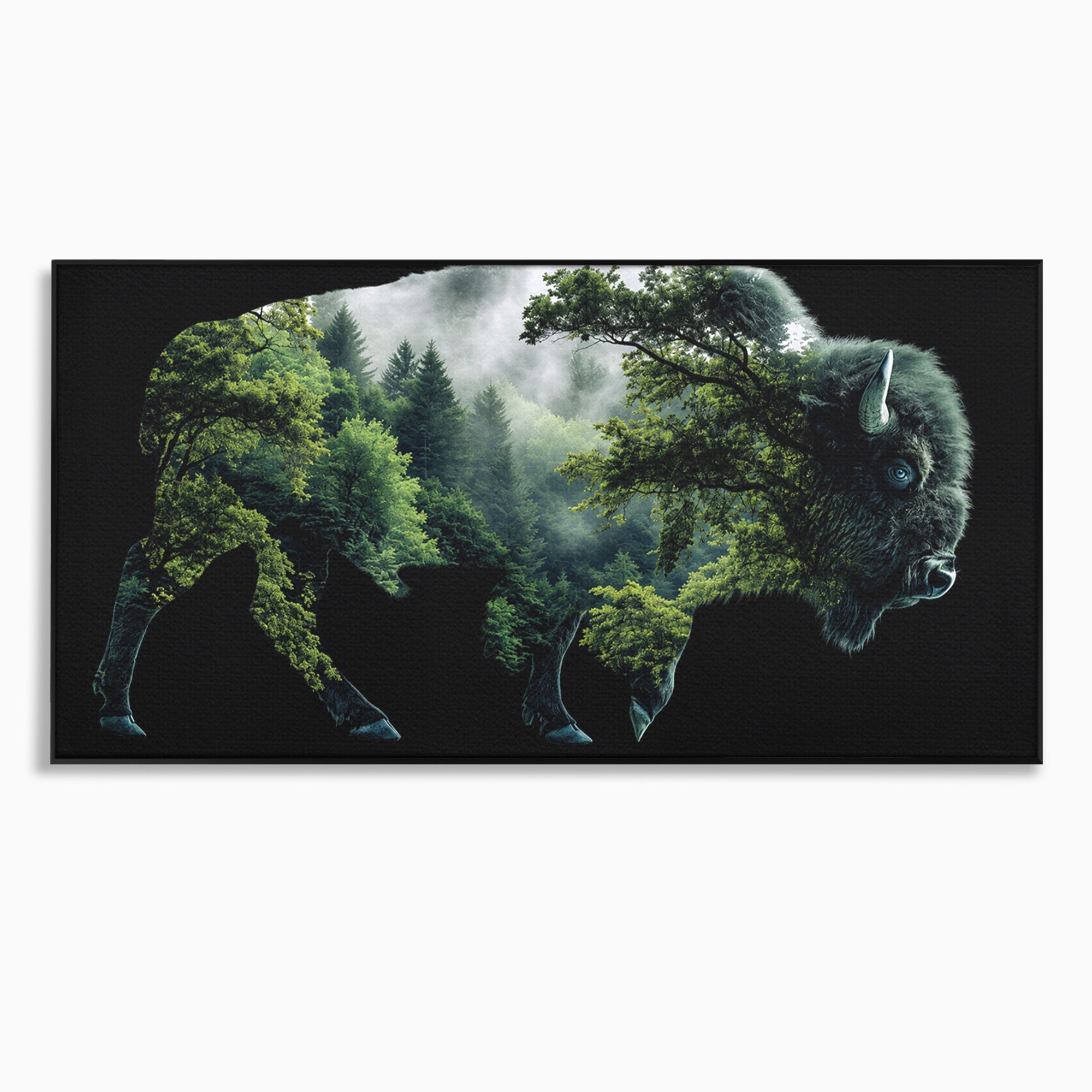 Tablou Canvas Premium LuxCanva® M1641, Bizonul Padurii, Bizon, Padure, Natura, Animale, Living, Culori Vibrante
