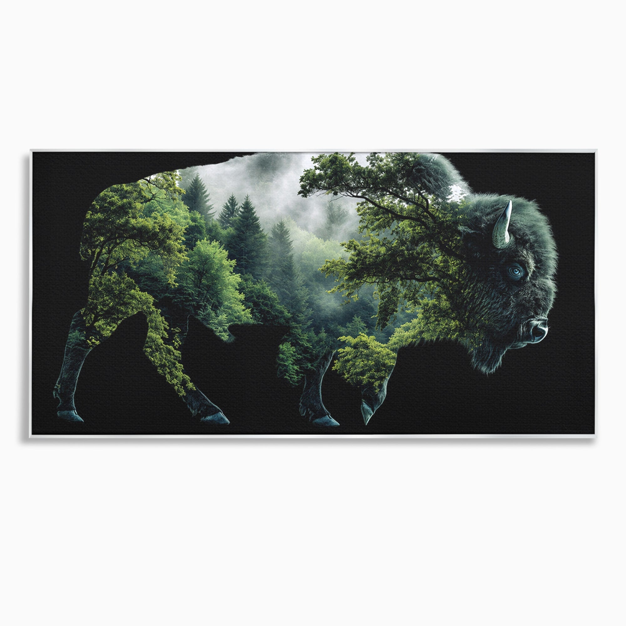 Tablou Canvas Premium LuxCanva® M1641, Bizonul Padurii, Bizon, Padure, Natura, Animale, Living, Culori Vibrante