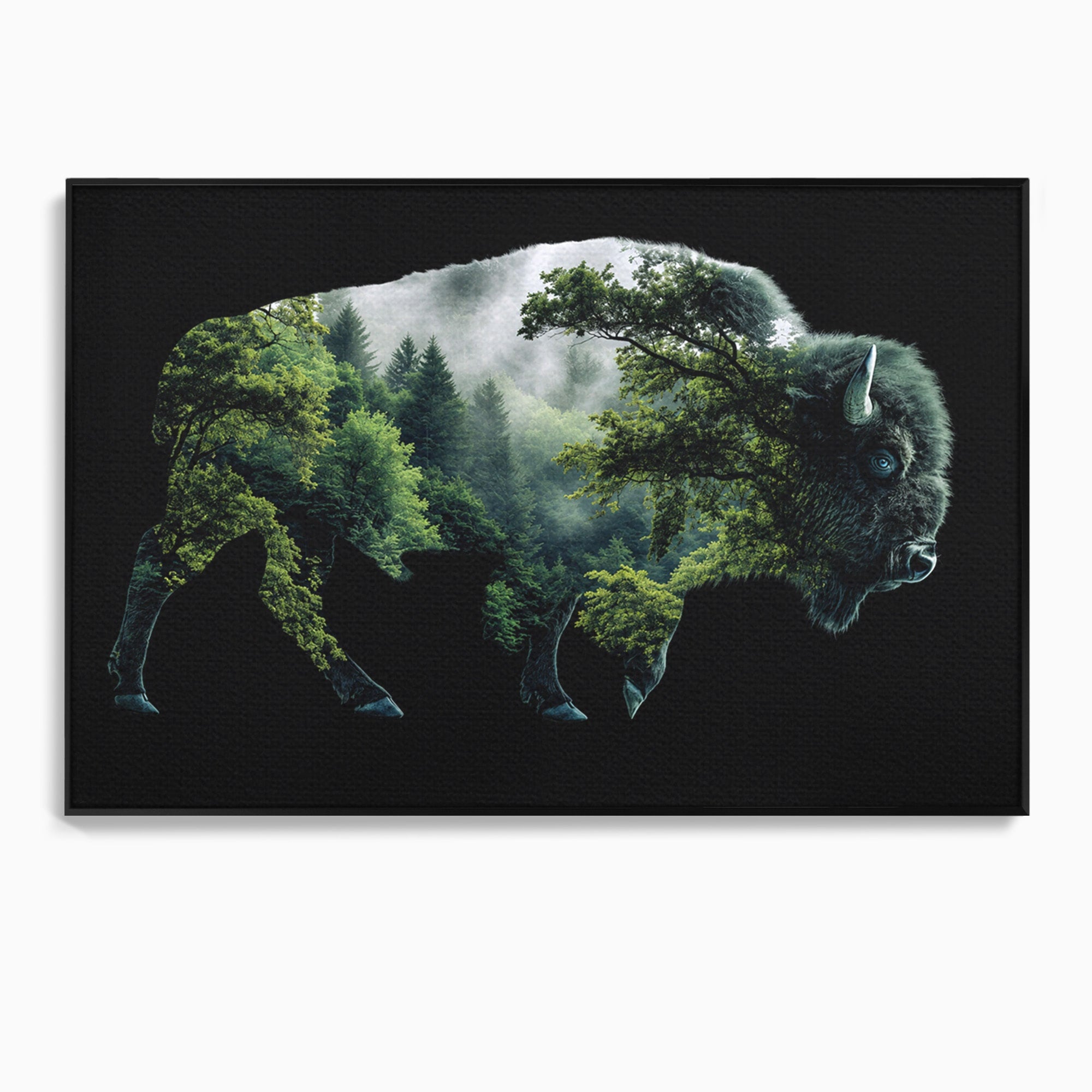 Tablou Canvas Premium LuxCanva® M1641, Bizonul Padurii, Bizon, Padure, Natura, Animale, Living, Culori Vibrante