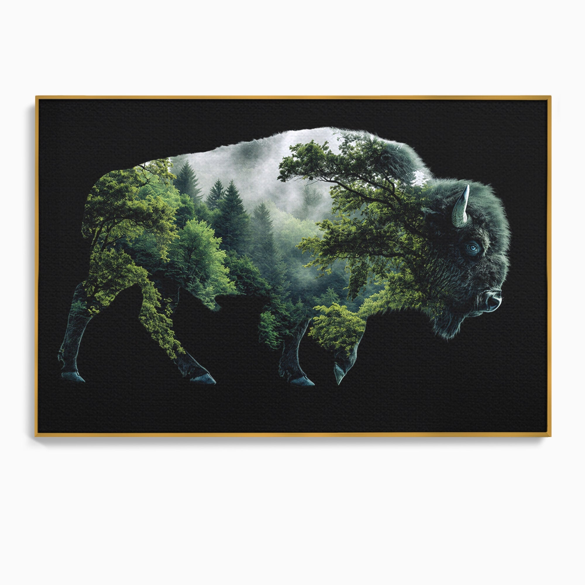 Tablou Canvas Premium LuxCanva® M1641, Bizonul Padurii, Bizon, Padure, Natura, Animale, Living, Culori Vibrante