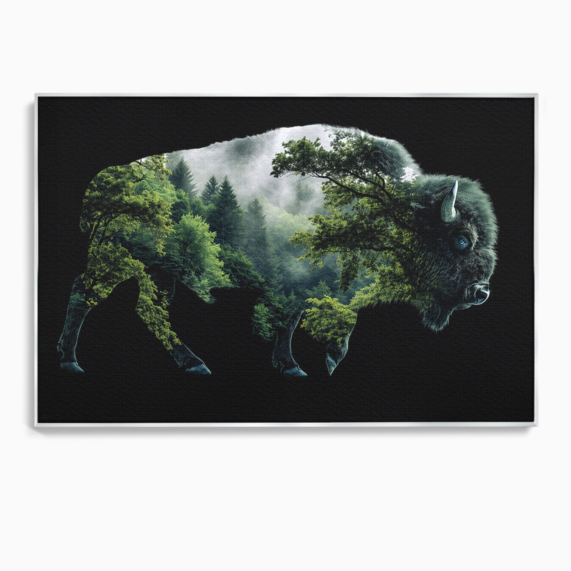 Tablou Canvas Premium LuxCanva® M1641, Bizonul Padurii, Bizon, Padure, Natura, Animale, Living, Culori Vibrante