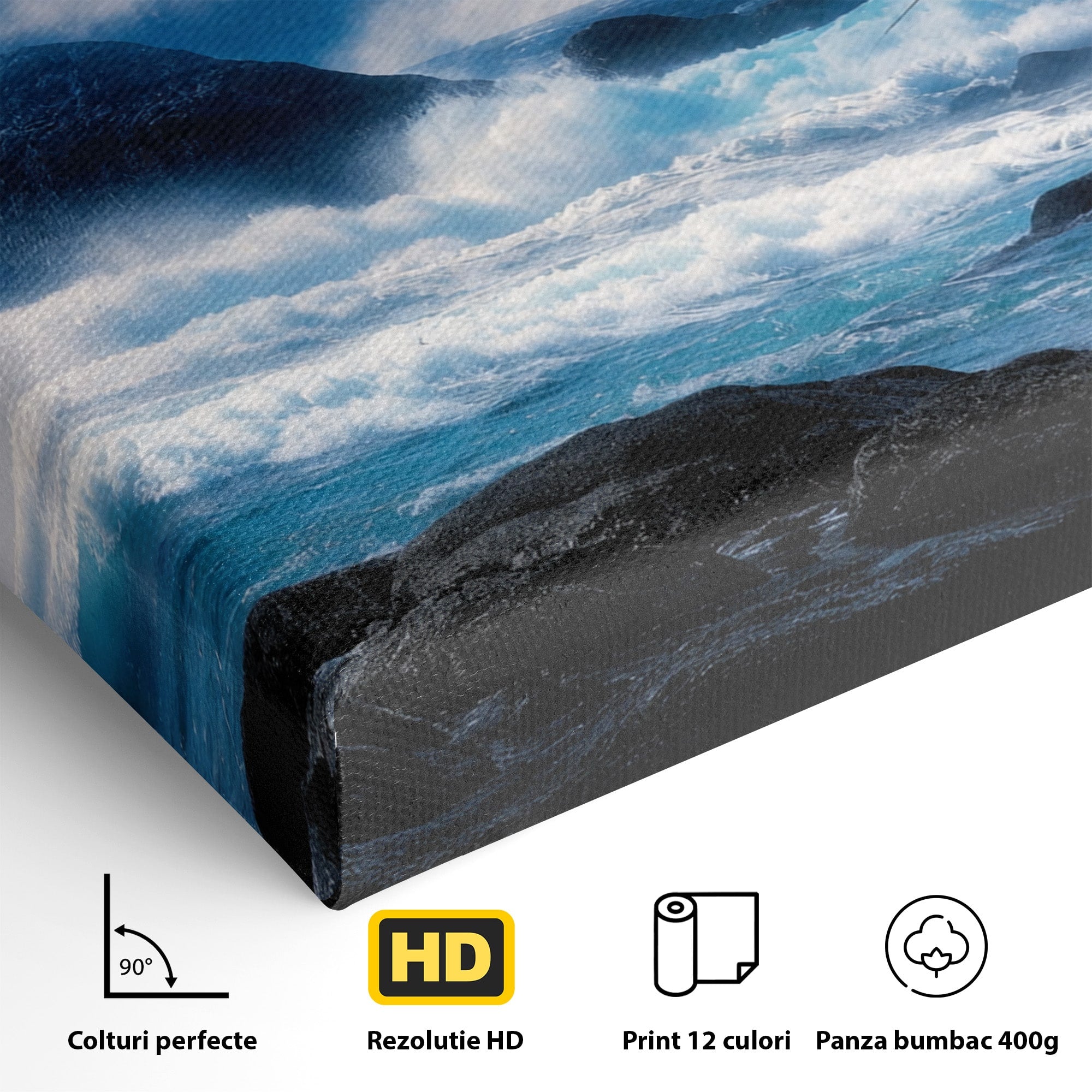 Tablou Canvas Premium LuxCanva® M1642, Foca Si Oceanul, Foca, Ocean, Natura, Peisaj Marin, Birou, Culori Vibrante