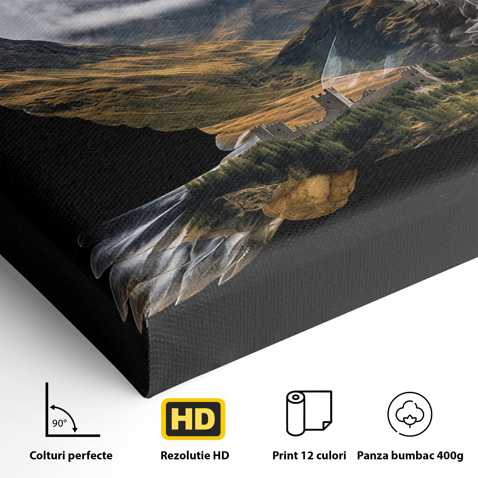 Tablou Canvas Premium LuxCanva® M1645, Vulturul Libertatii, Vultur, Peisaj, Libertate, Natura, Birou, Living, Culori Vibrante