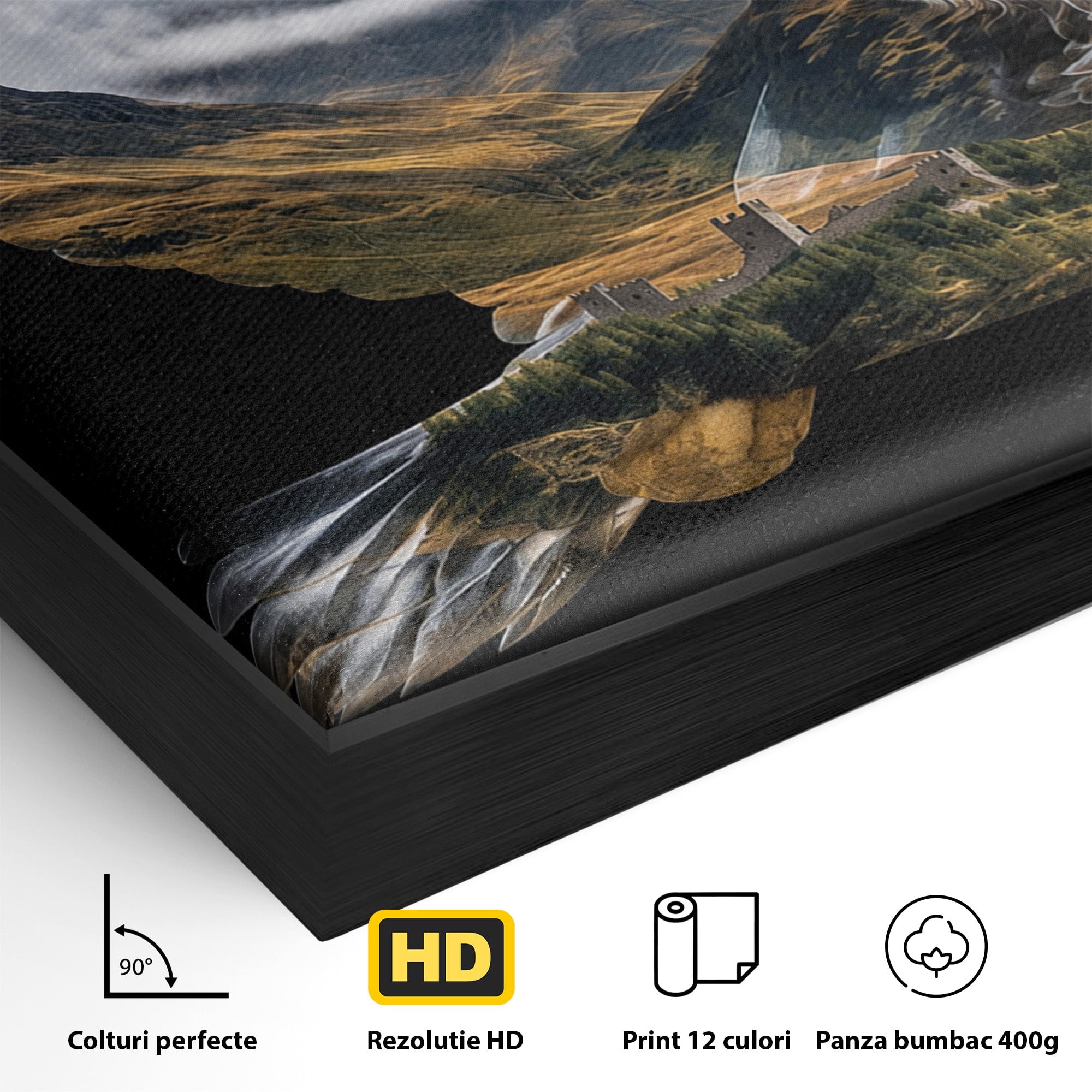Tablou Canvas Premium LuxCanva® M1645, Vulturul Libertatii, Vultur, Peisaj, Libertate, Natura, Birou, Living, Culori Vibrante
