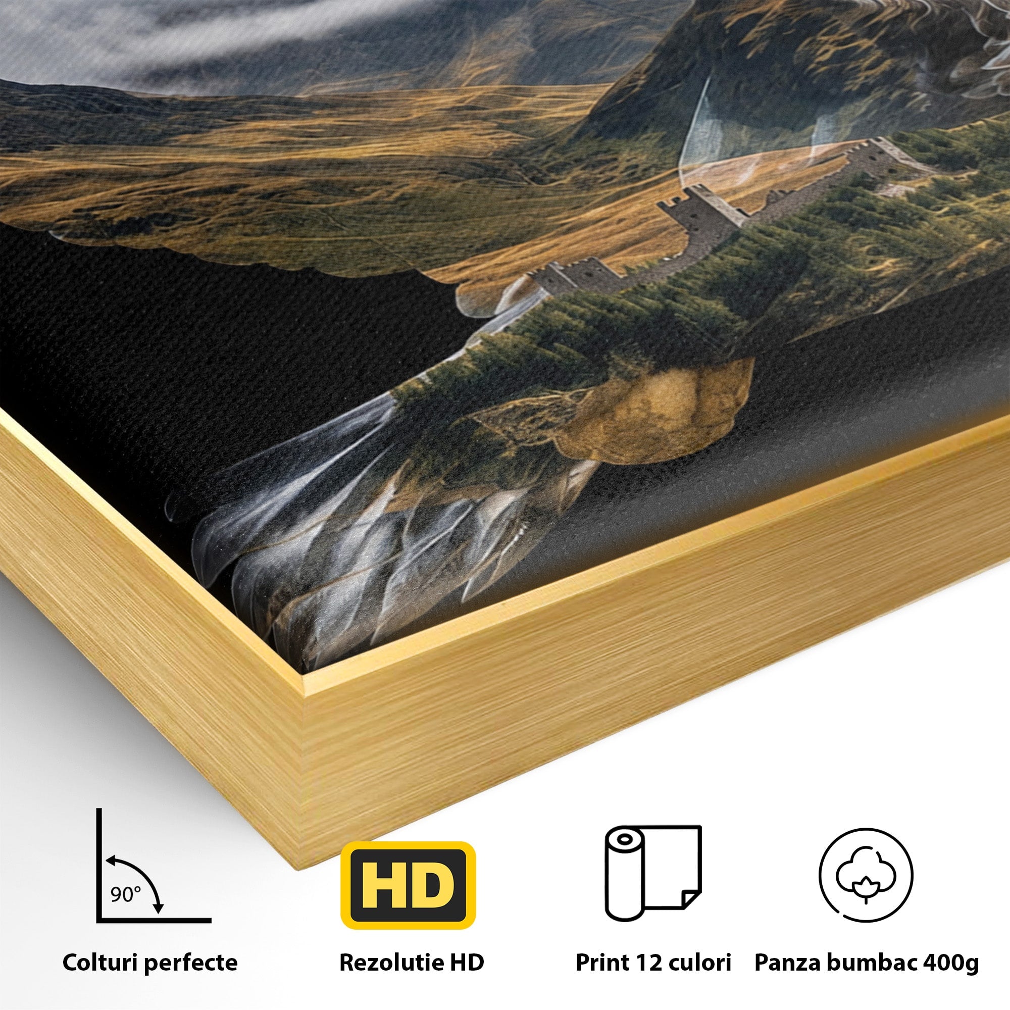 Tablou Canvas Premium LuxCanva® M1645, Vulturul Libertatii, Vultur, Peisaj, Libertate, Natura, Birou, Living, Culori Vibrante