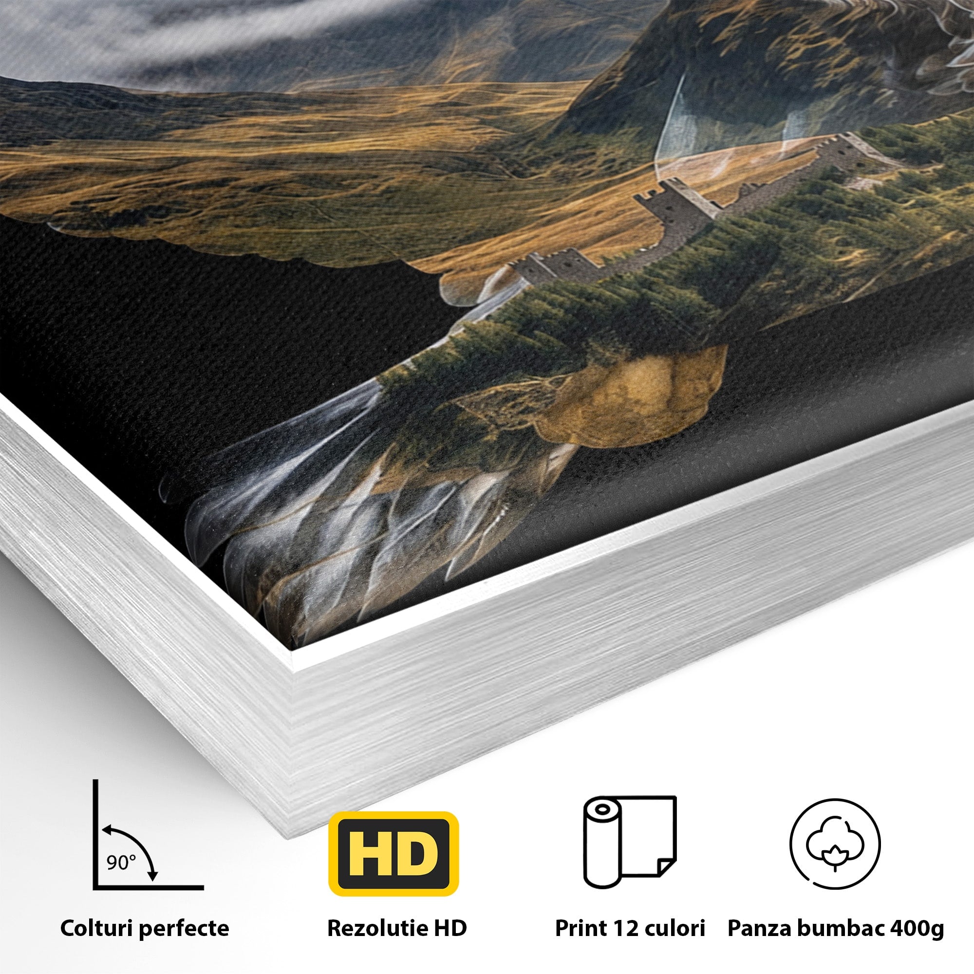 Tablou Canvas Premium LuxCanva® M1645, Vulturul Libertatii, Vultur, Peisaj, Libertate, Natura, Birou, Living, Culori Vibrante