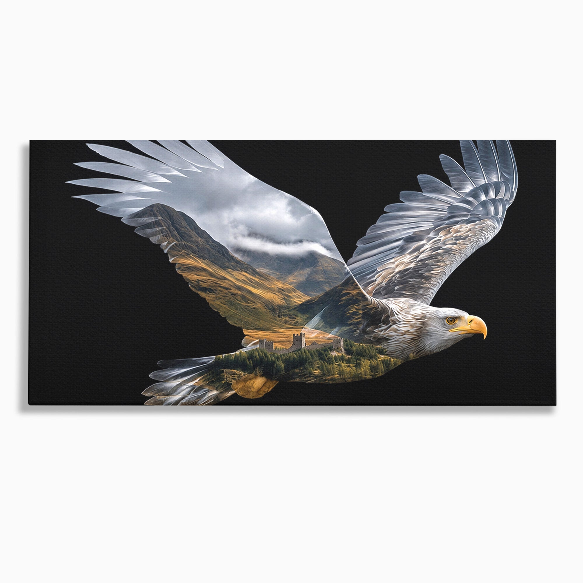 Tablou Canvas Premium LuxCanva® M1645, Vulturul Libertatii, Vultur, Peisaj, Libertate, Natura, Birou, Living, Culori Vibrante