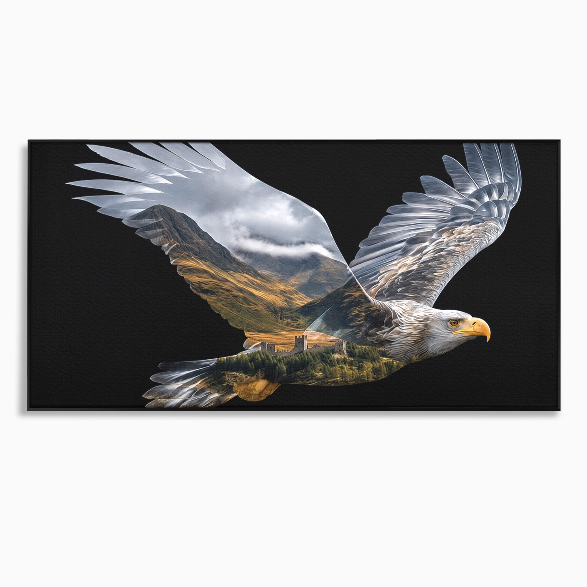 Tablou Canvas Premium LuxCanva® M1645, Vulturul Libertatii, Vultur, Peisaj, Libertate, Natura, Birou, Living, Culori Vibrante