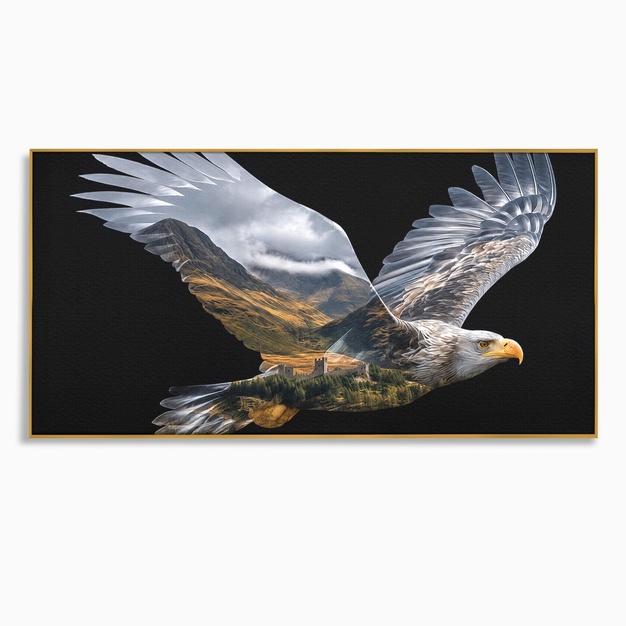Tablou Canvas Premium LuxCanva® M1645, Vulturul Libertatii, Vultur, Peisaj, Libertate, Natura, Birou, Living, Culori Vibrante