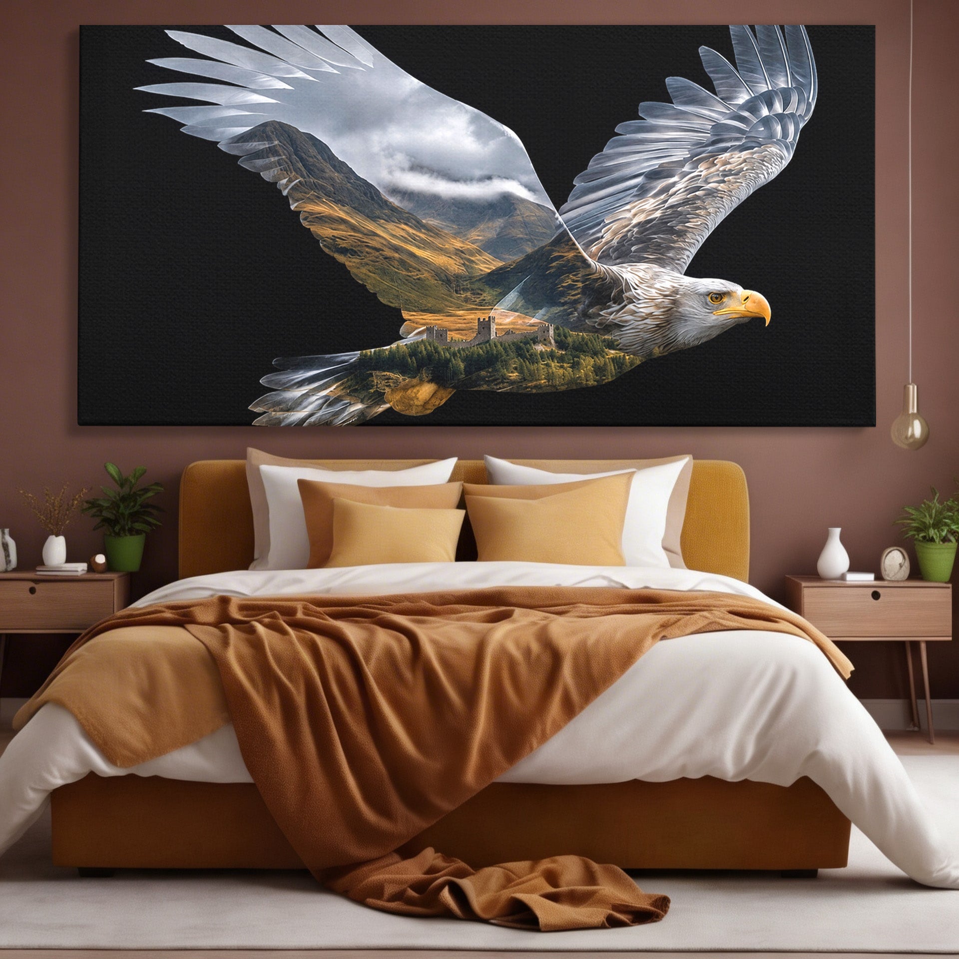 Tablou Canvas Premium LuxCanva® M1645, Vulturul Libertatii, Vultur, Peisaj, Libertate, Natura, Birou, Living, Culori Vibrante