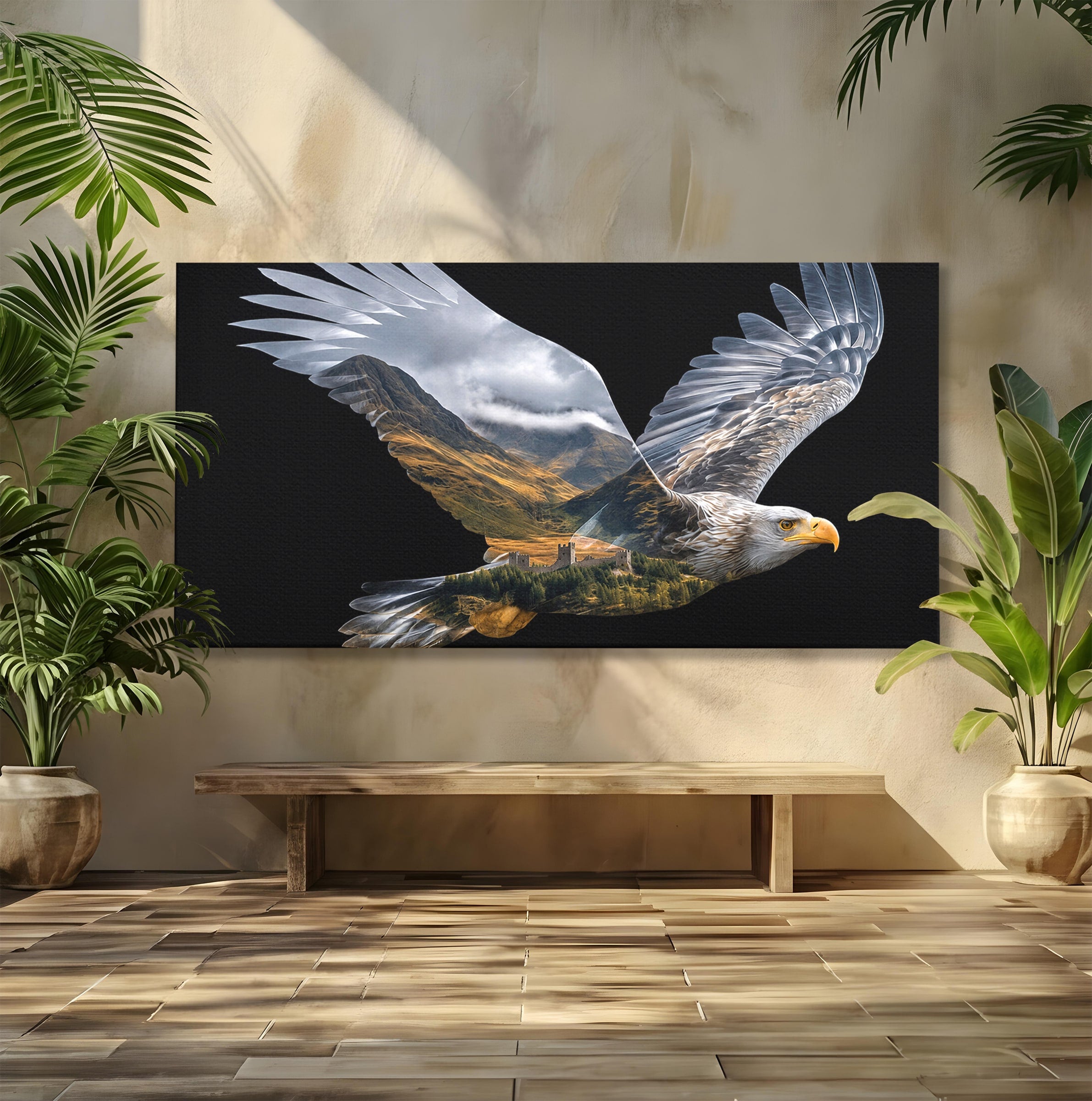 Tablou Canvas Premium LuxCanva® M1645, Vulturul Libertatii, Vultur, Peisaj, Libertate, Natura, Birou, Living, Culori Vibrante