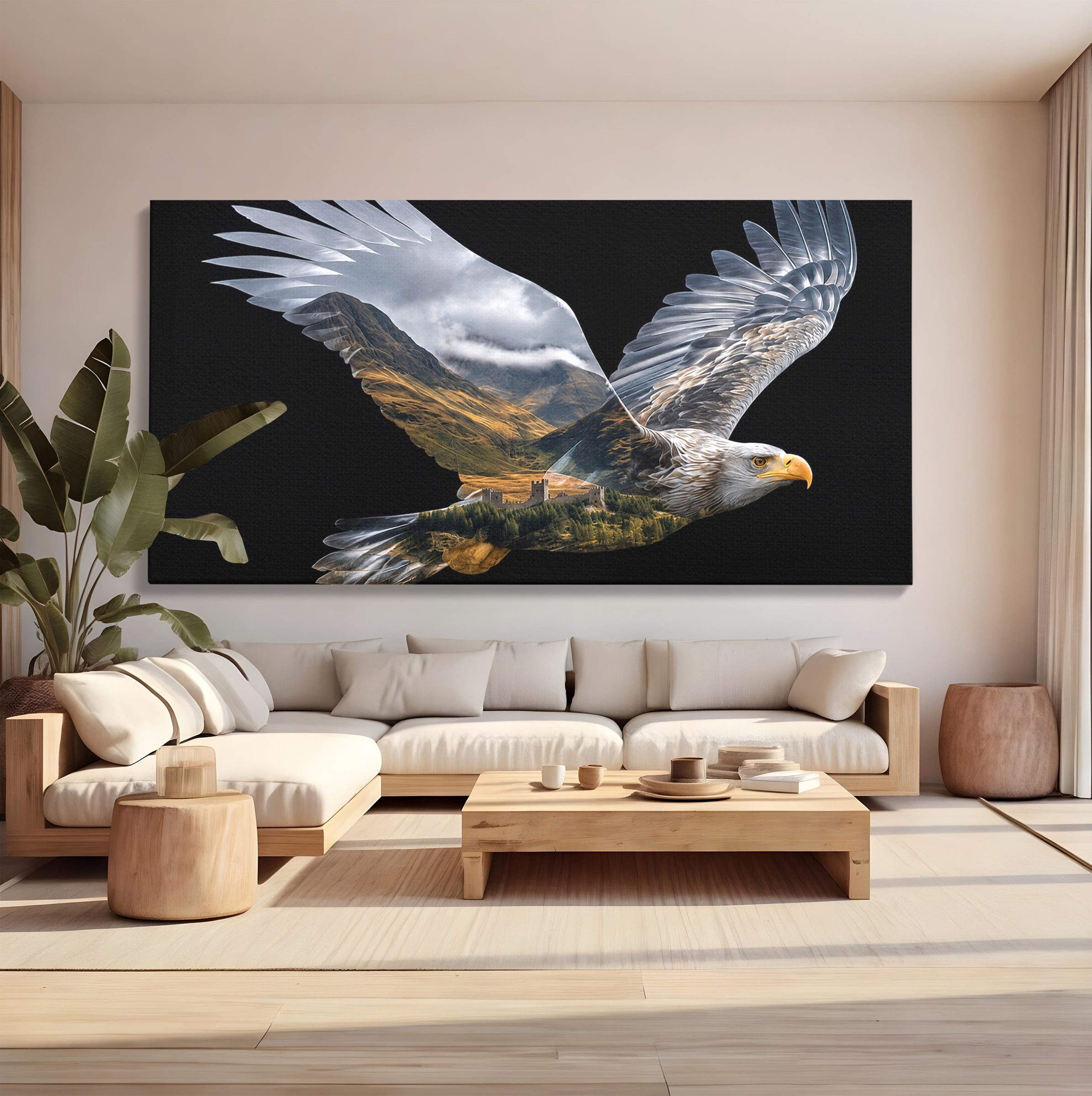 Tablou Canvas Premium LuxCanva® M1645, Vulturul Libertatii, Vultur, Peisaj, Libertate, Natura, Birou, Living, Culori Vibrante