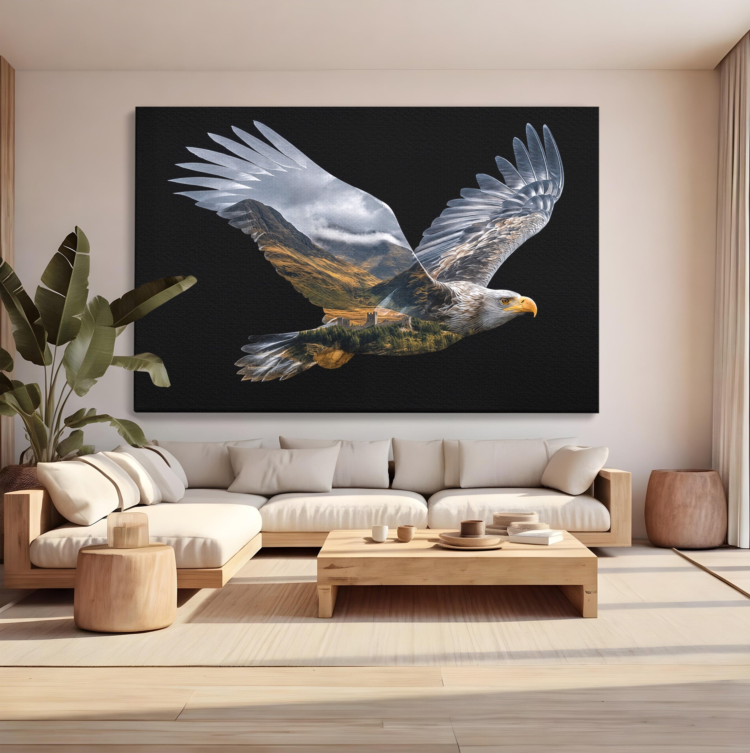Tablou Canvas Premium LuxCanva® M1645, Vulturul Libertatii, Vultur, Peisaj, Libertate, Natura, Birou, Living, Culori Vibrante