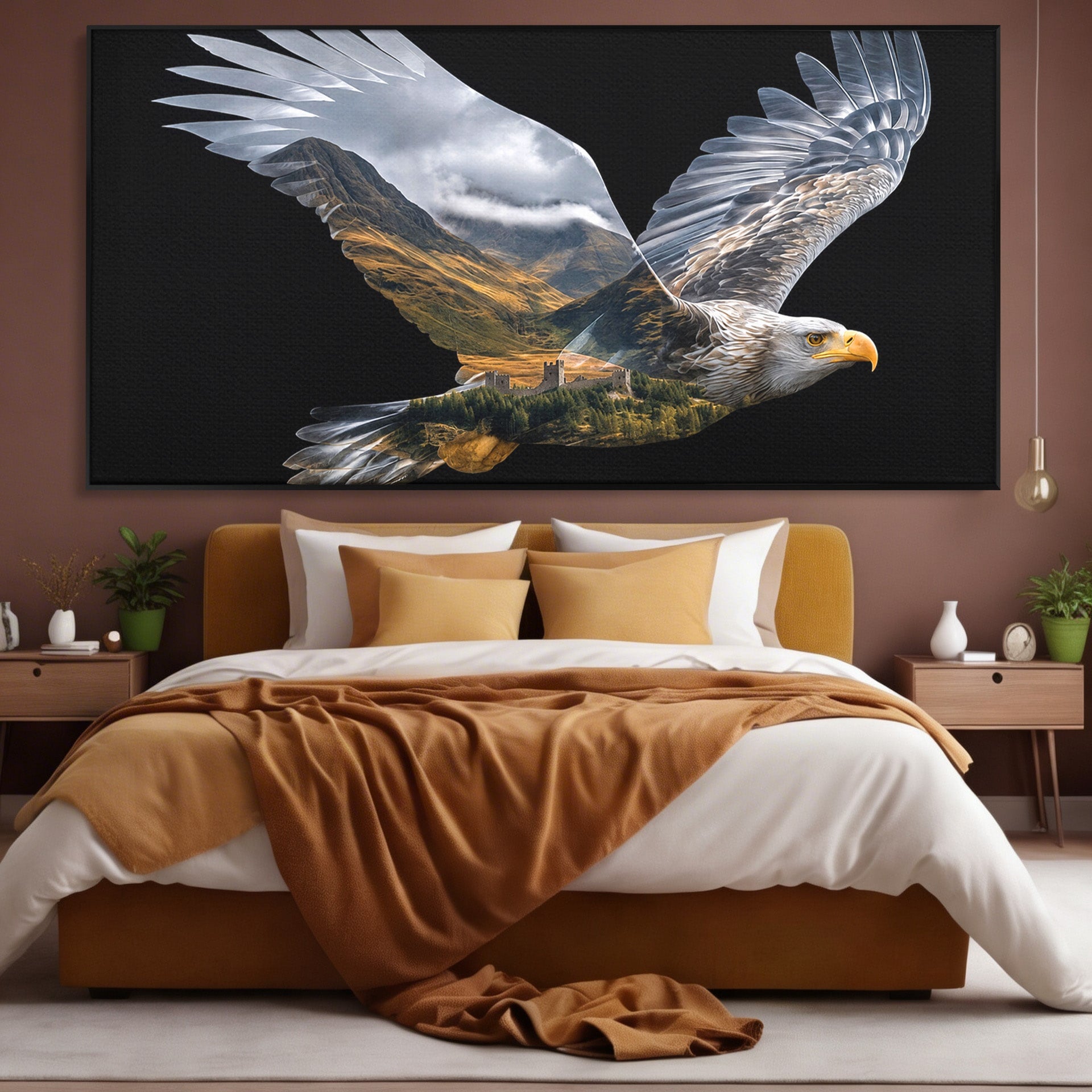 Tablou Canvas Premium LuxCanva® M1645, Vulturul Libertatii, Vultur, Peisaj, Libertate, Natura, Birou, Living, Culori Vibrante