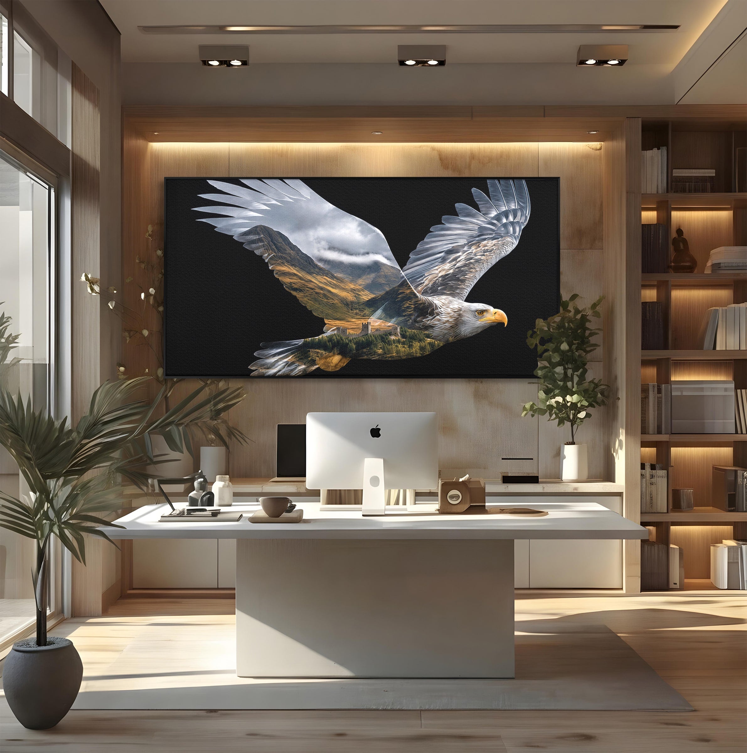 Tablou Canvas Premium LuxCanva® M1645, Vulturul Libertatii, Vultur, Peisaj, Libertate, Natura, Birou, Living, Culori Vibrante