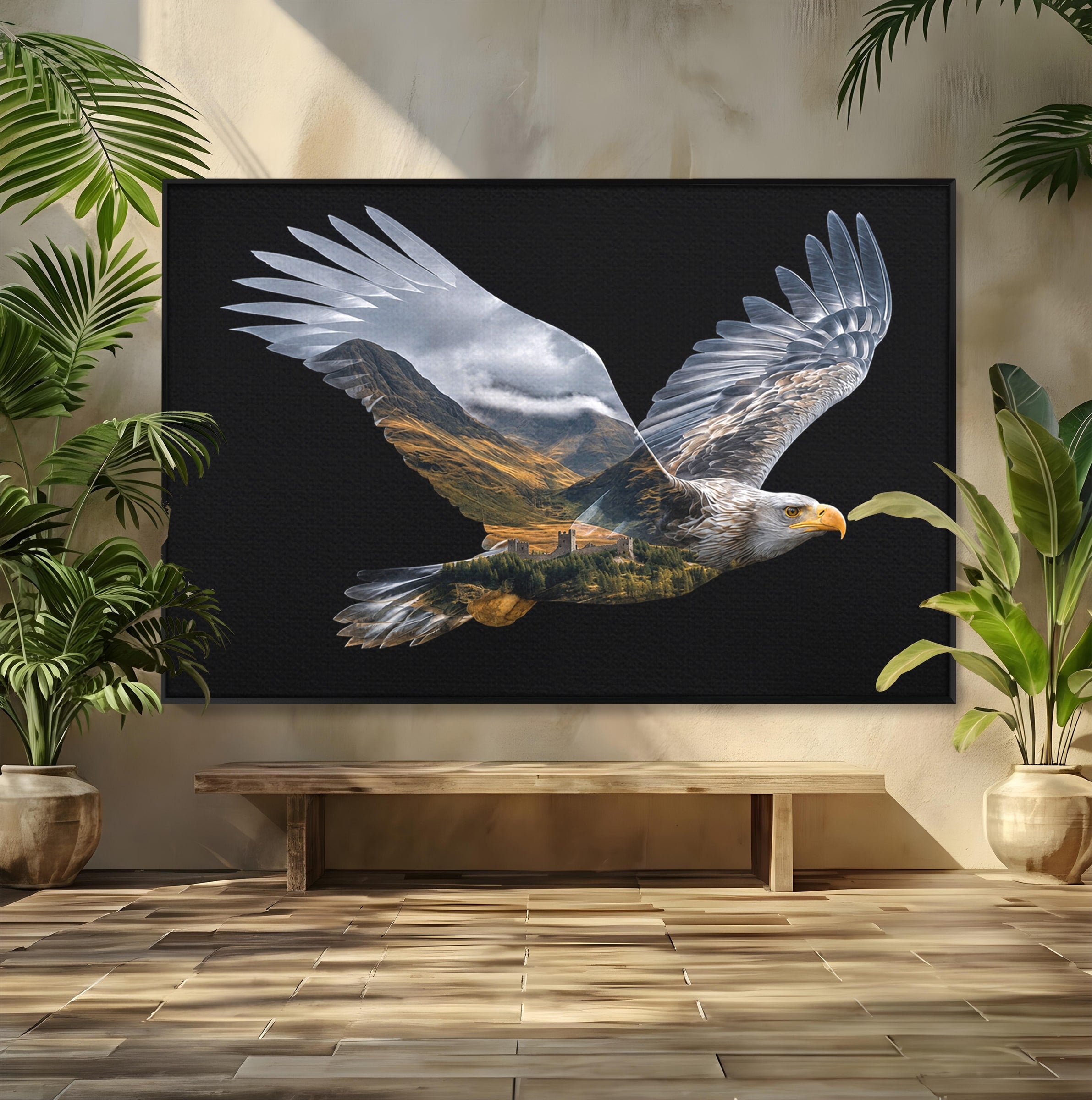 Tablou Canvas Premium LuxCanva® M1645, Vulturul Libertatii, Vultur, Peisaj, Libertate, Natura, Birou, Living, Culori Vibrante