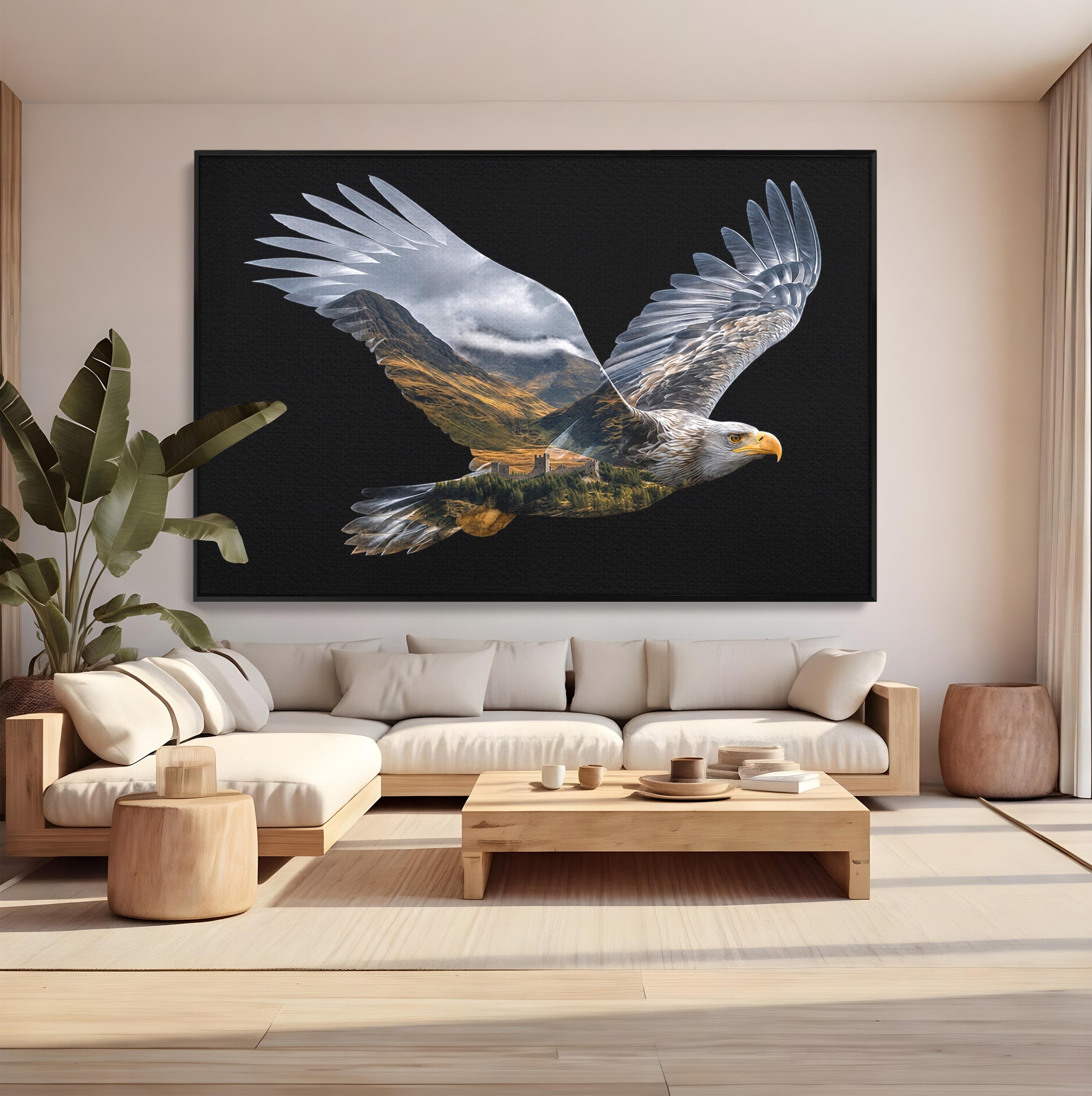 Tablou Canvas Premium LuxCanva® M1645, Vulturul Libertatii, Vultur, Peisaj, Libertate, Natura, Birou, Living, Culori Vibrante