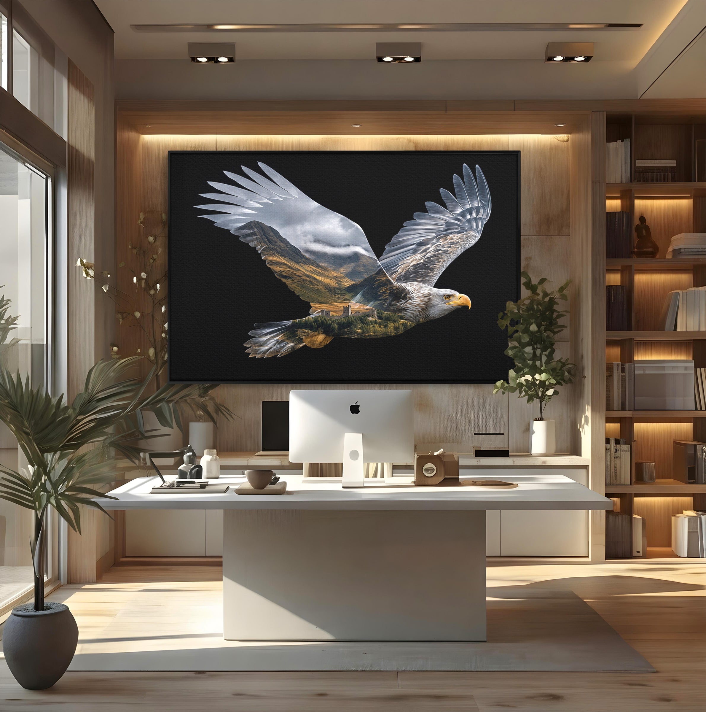 Tablou Canvas Premium LuxCanva® M1645, Vulturul Libertatii, Vultur, Peisaj, Libertate, Natura, Birou, Living, Culori Vibrante