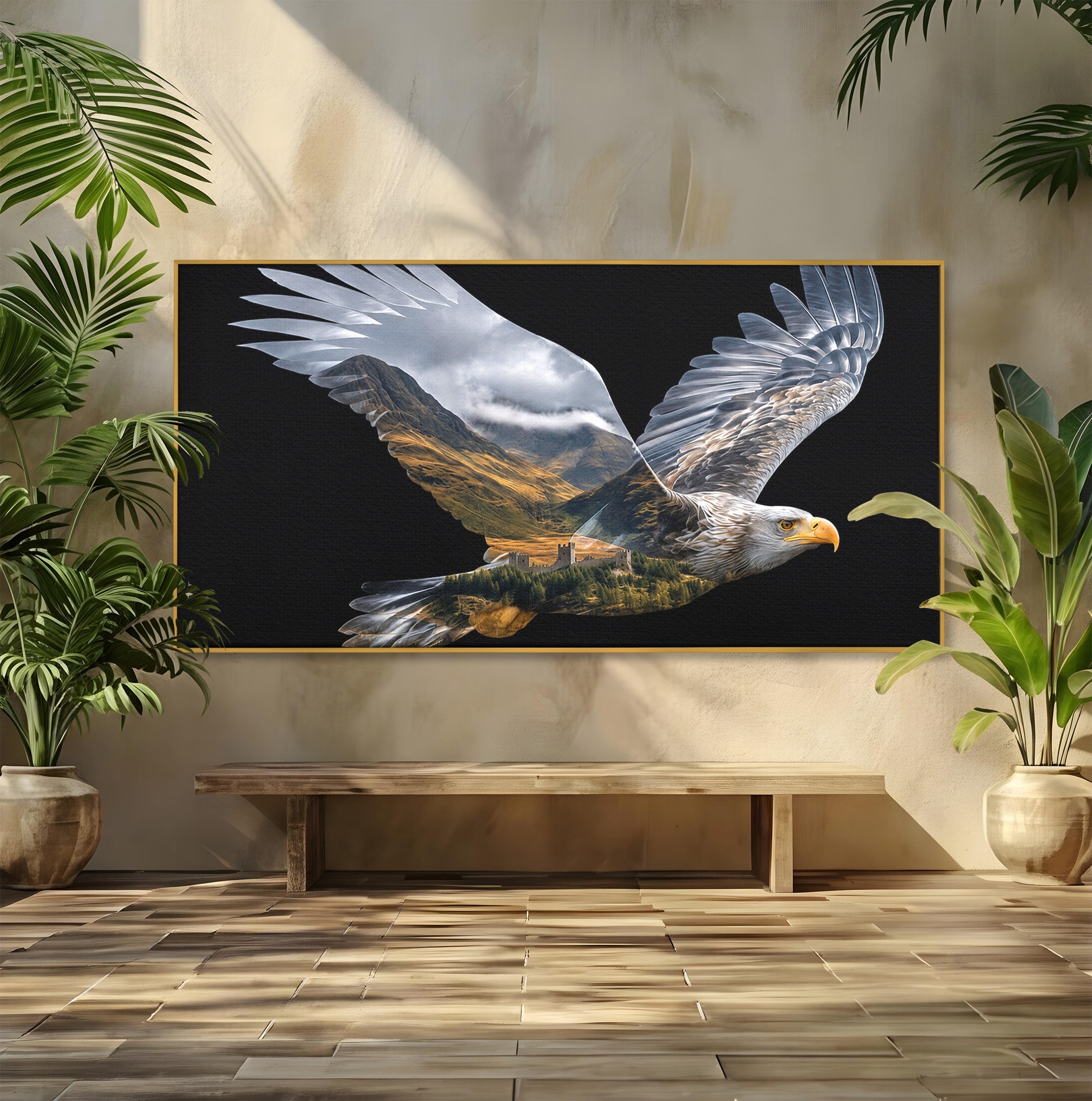 Tablou Canvas Premium LuxCanva® M1645, Vulturul Libertatii, Vultur, Peisaj, Libertate, Natura, Birou, Living, Culori Vibrante
