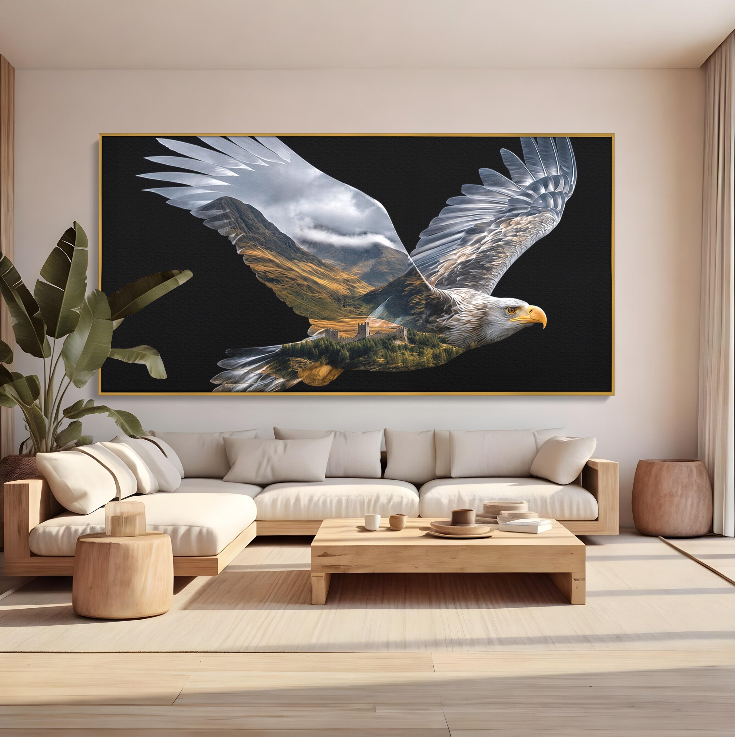 Tablou Canvas Premium LuxCanva® M1645, Vulturul Libertatii, Vultur, Peisaj, Libertate, Natura, Birou, Living, Culori Vibrante