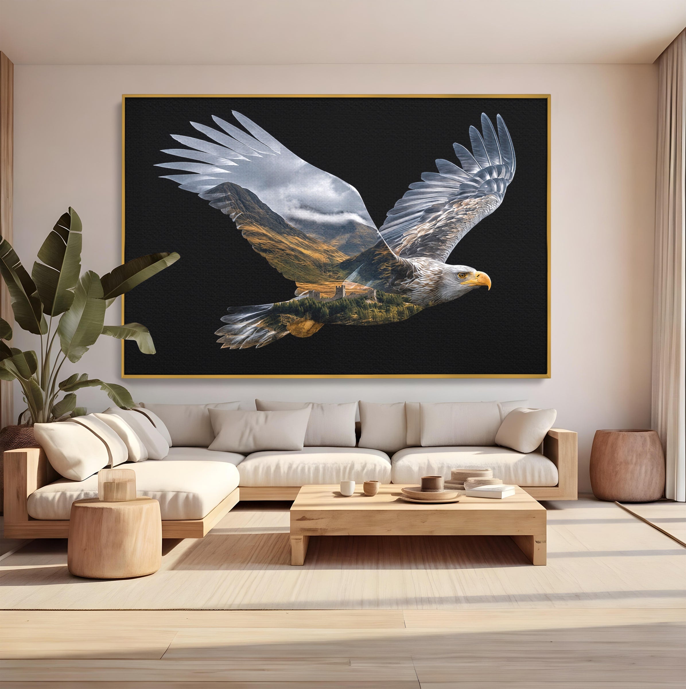 Tablou Canvas Premium LuxCanva® M1645, Vulturul Libertatii, Vultur, Peisaj, Libertate, Natura, Birou, Living, Culori Vibrante