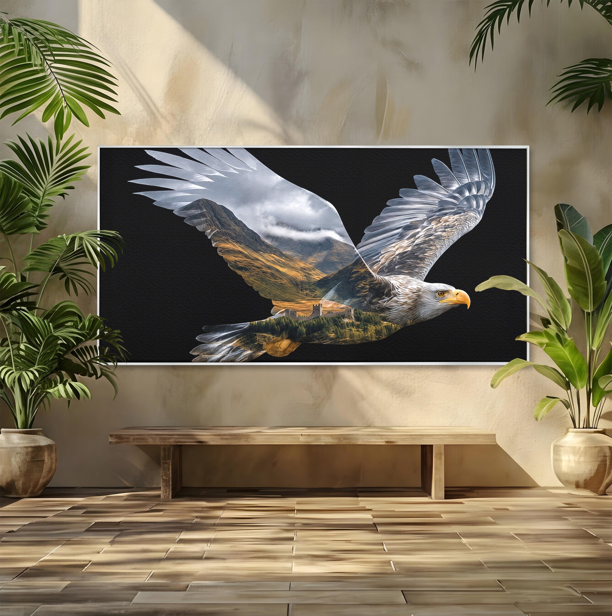 Tablou Canvas Premium LuxCanva® M1645, Vulturul Libertatii, Vultur, Peisaj, Libertate, Natura, Birou, Living, Culori Vibrante