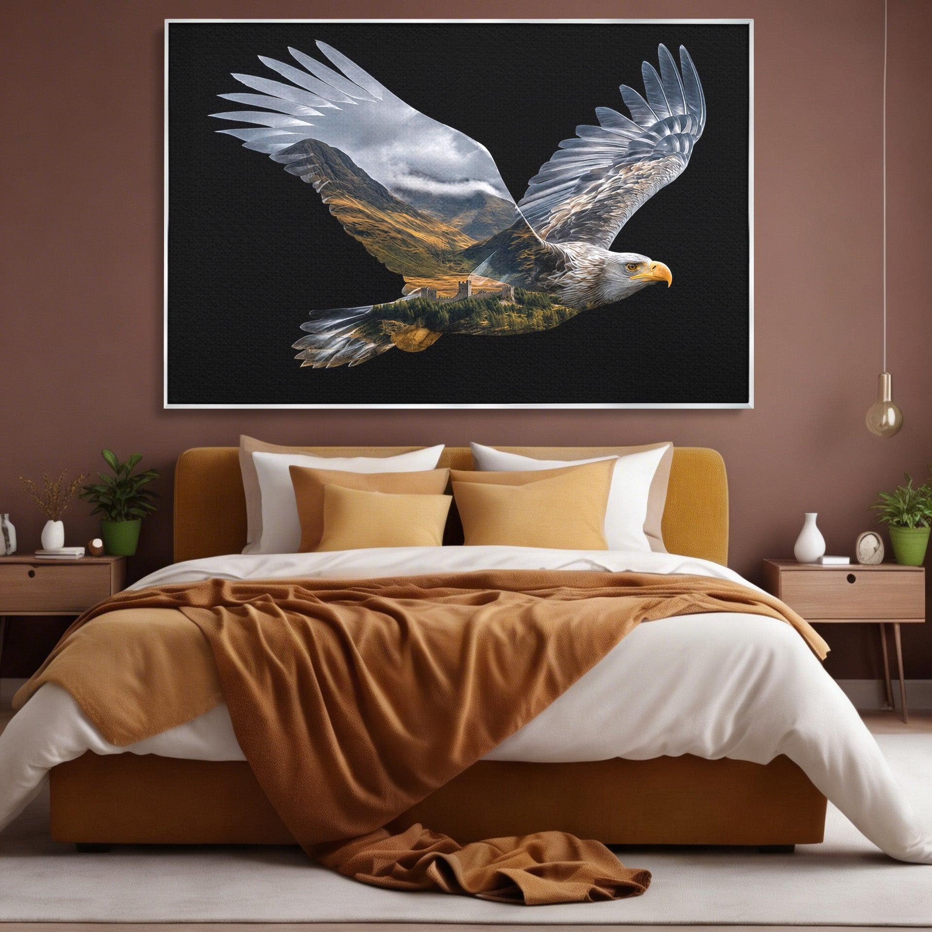 Tablou Canvas Premium LuxCanva® M1645, Vulturul Libertatii, Vultur, Peisaj, Libertate, Natura, Birou, Living, Culori Vibrante