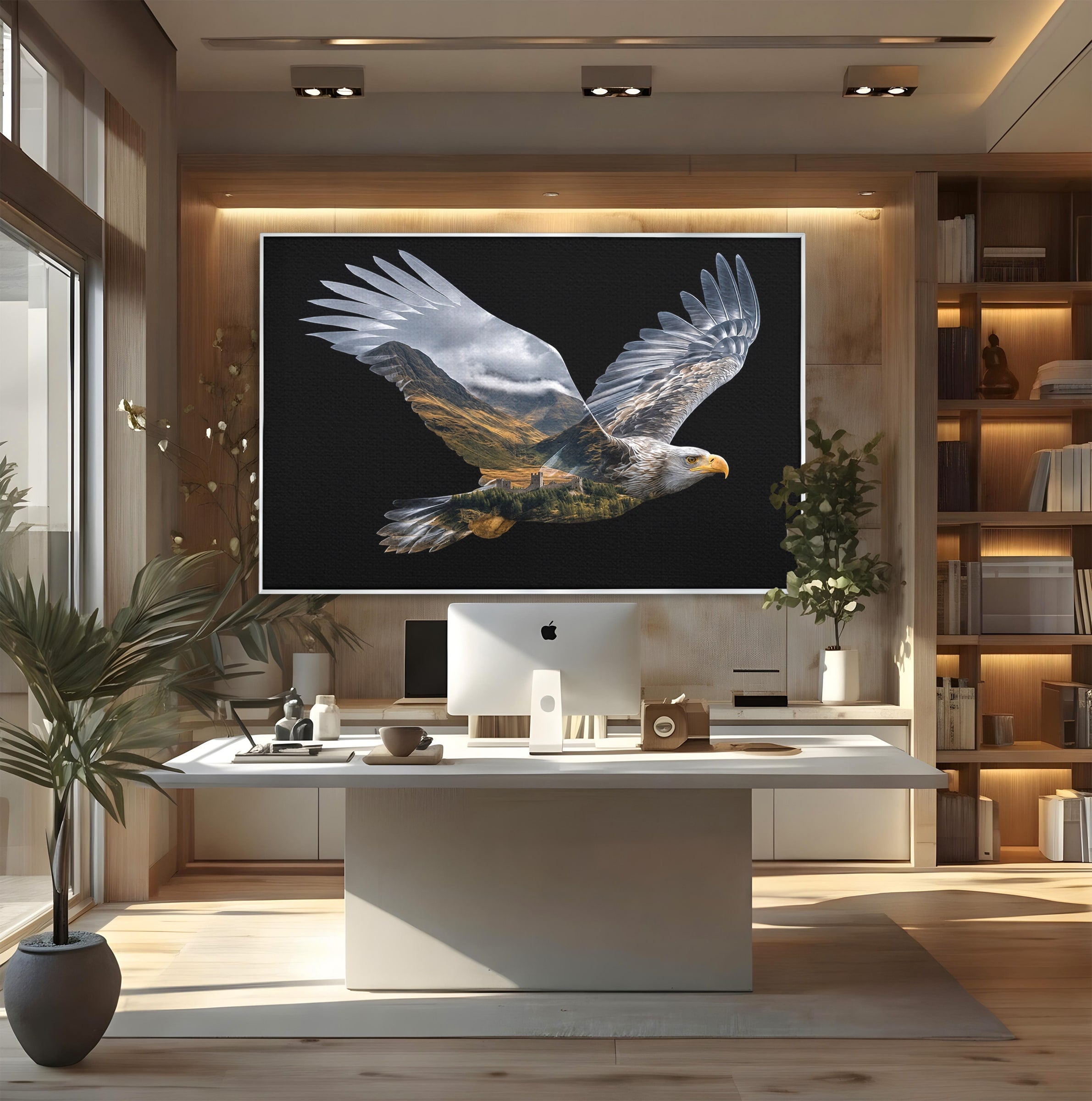 Tablou Canvas Premium LuxCanva® M1645, Vulturul Libertatii, Vultur, Peisaj, Libertate, Natura, Birou, Living, Culori Vibrante