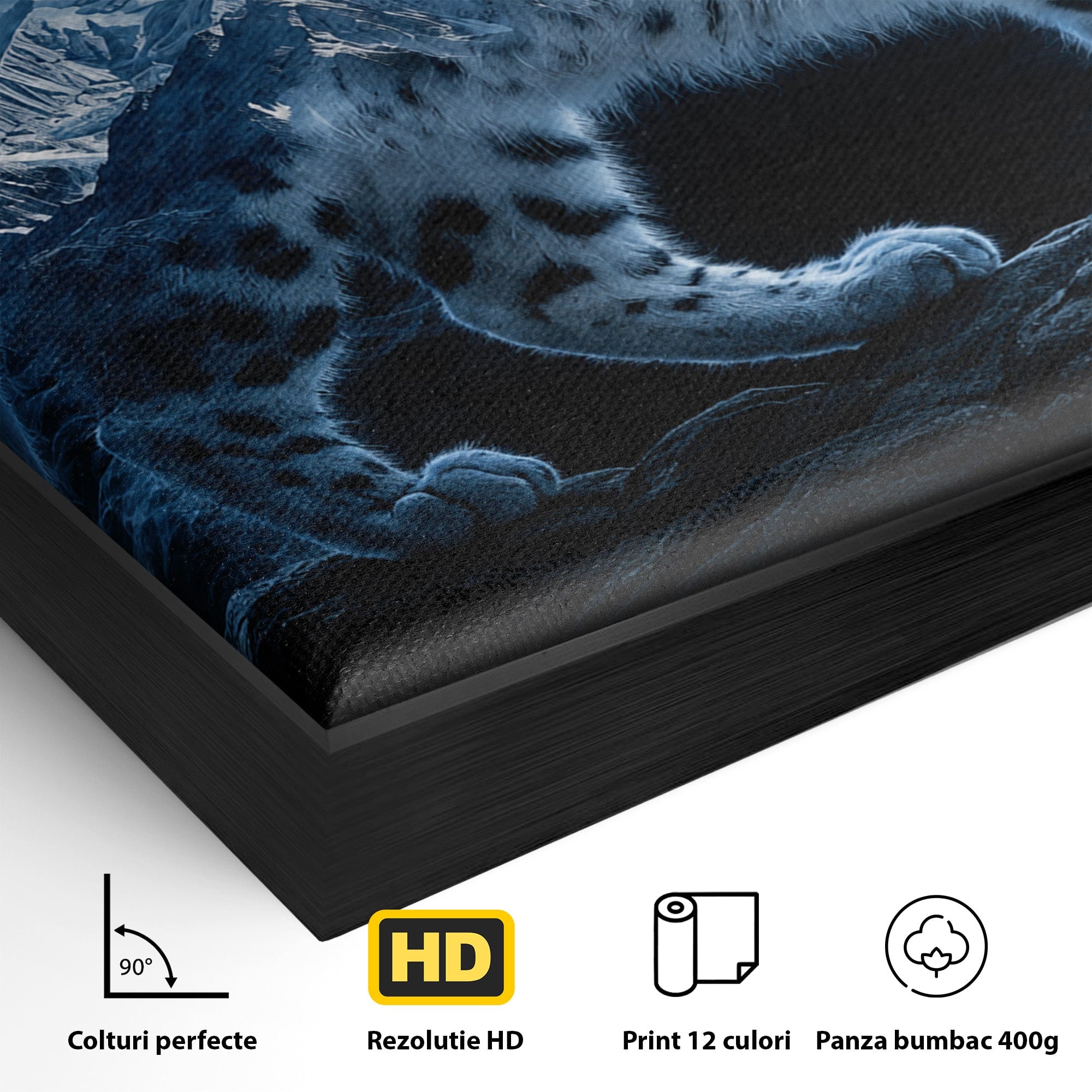Tablou Canvas Premium LuxCanva® M1649, Pantera Zapezii, Pantera, Munti, Natura, Animale, Dormitor, Culori Vibrante