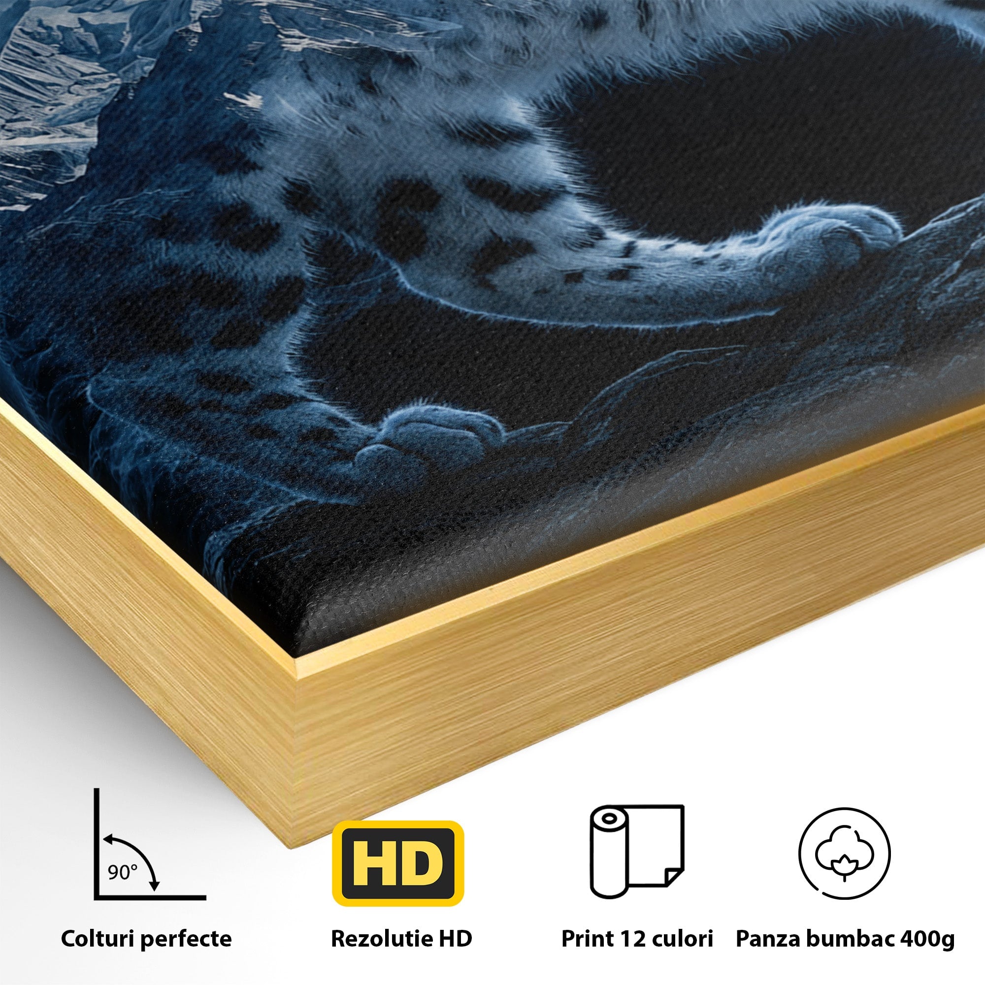 Tablou Canvas Premium LuxCanva® M1649, Pantera Zapezii, Pantera, Munti, Natura, Animale, Dormitor, Culori Vibrante