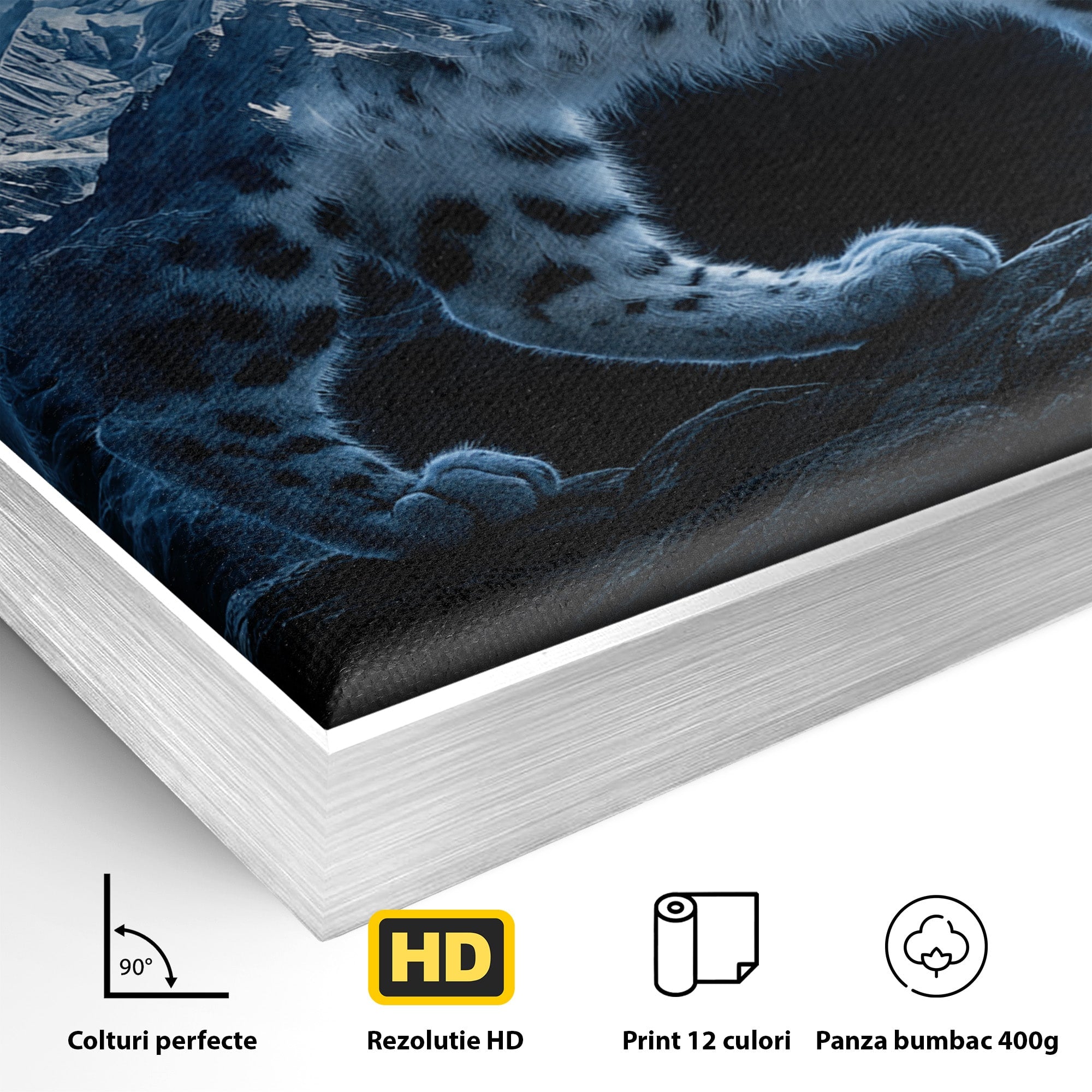 Tablou Canvas Premium LuxCanva® M1649, Pantera Zapezii, Pantera, Munti, Natura, Animale, Dormitor, Culori Vibrante