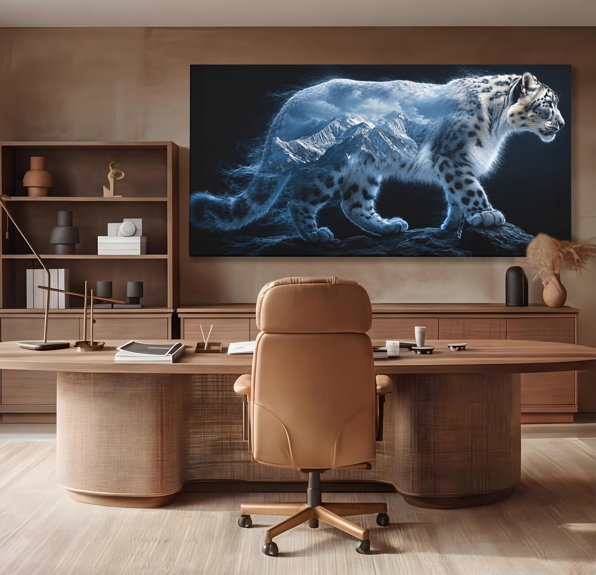 Tablou Canvas Premium LuxCanva® M1649, Pantera Zapezii, Pantera, Munti, Natura, Animale, Dormitor, Culori Vibrante