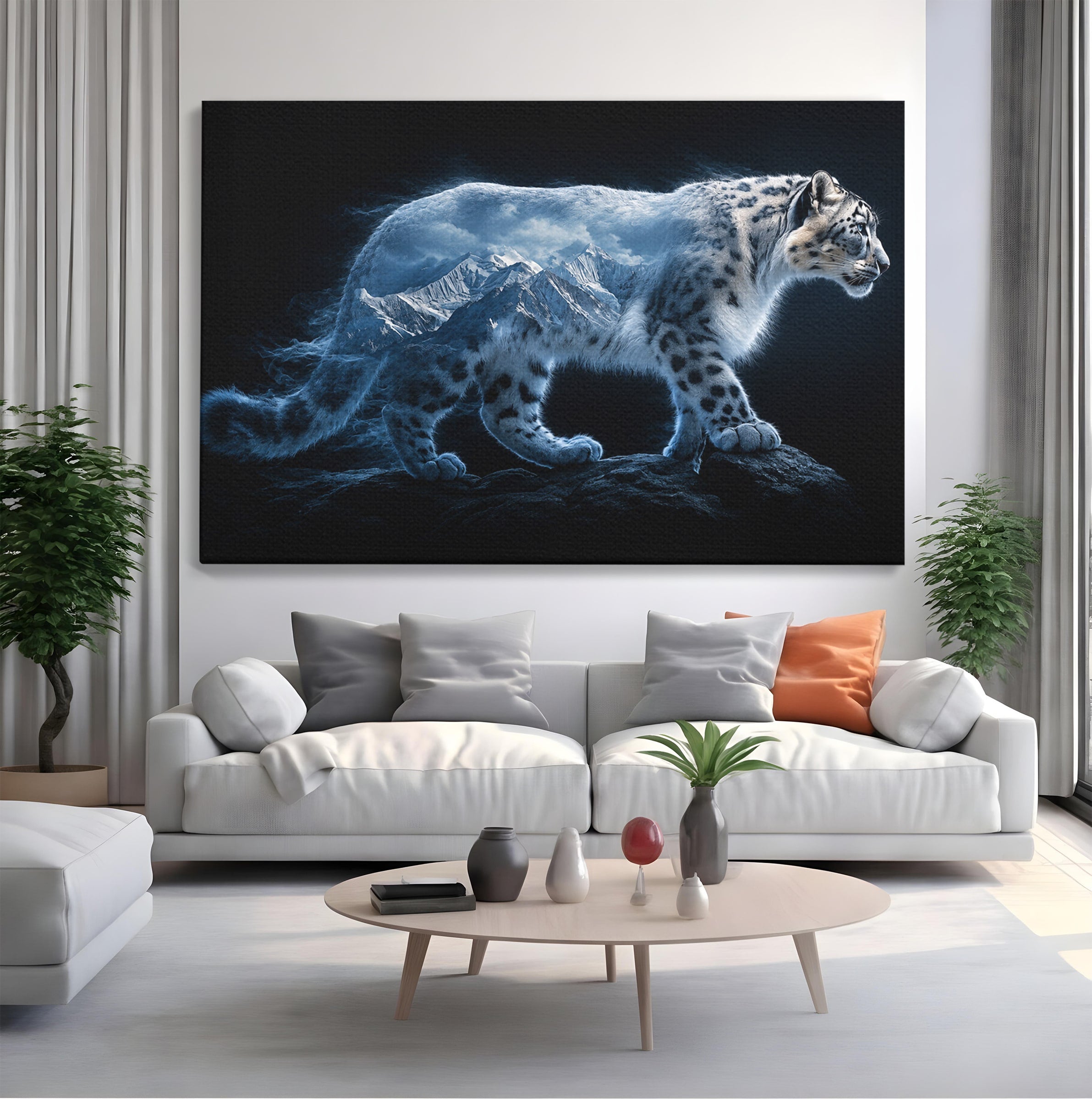 Tablou Canvas Premium LuxCanva® M1649, Pantera Zapezii, Pantera, Munti, Natura, Animale, Dormitor, Culori Vibrante