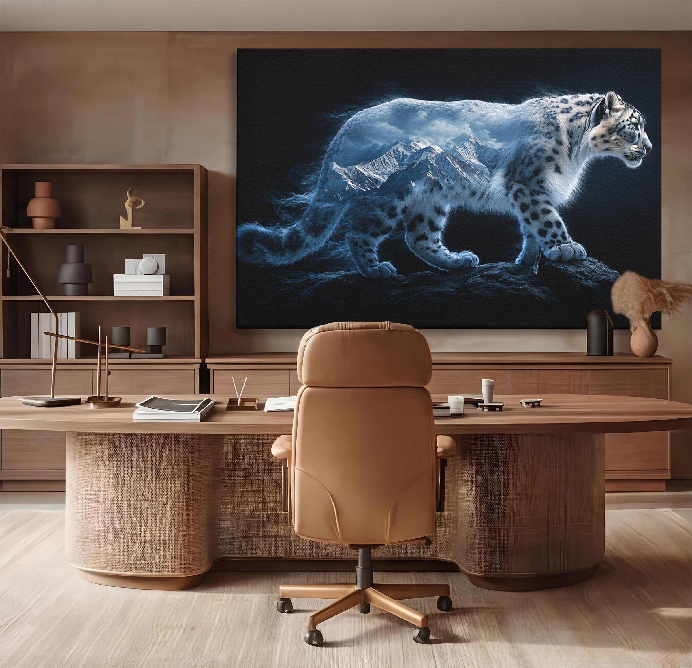 Tablou Canvas Premium LuxCanva® M1649, Pantera Zapezii, Pantera, Munti, Natura, Animale, Dormitor, Culori Vibrante
