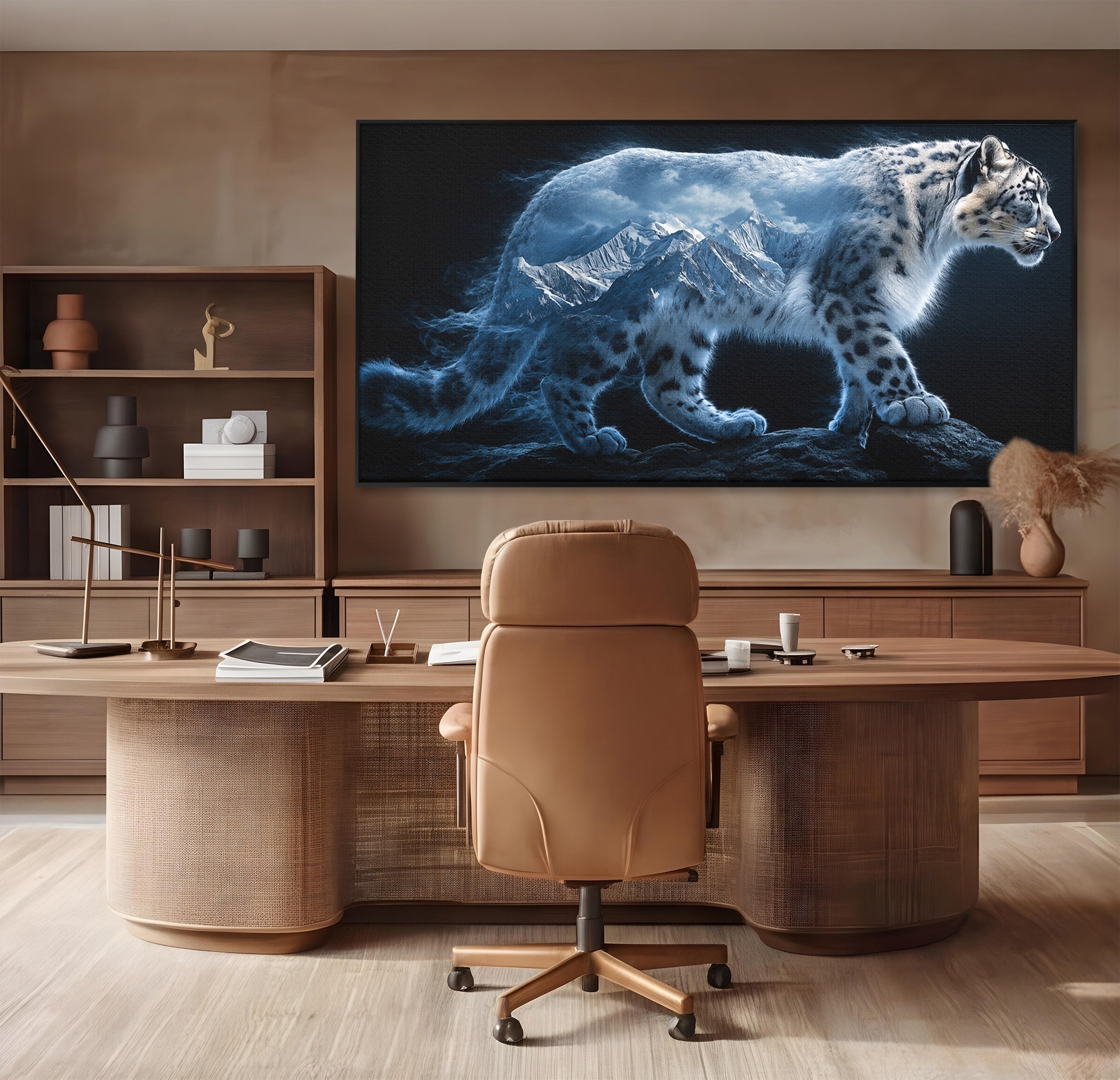 Tablou Canvas Premium LuxCanva® M1649, Pantera Zapezii, Pantera, Munti, Natura, Animale, Dormitor, Culori Vibrante