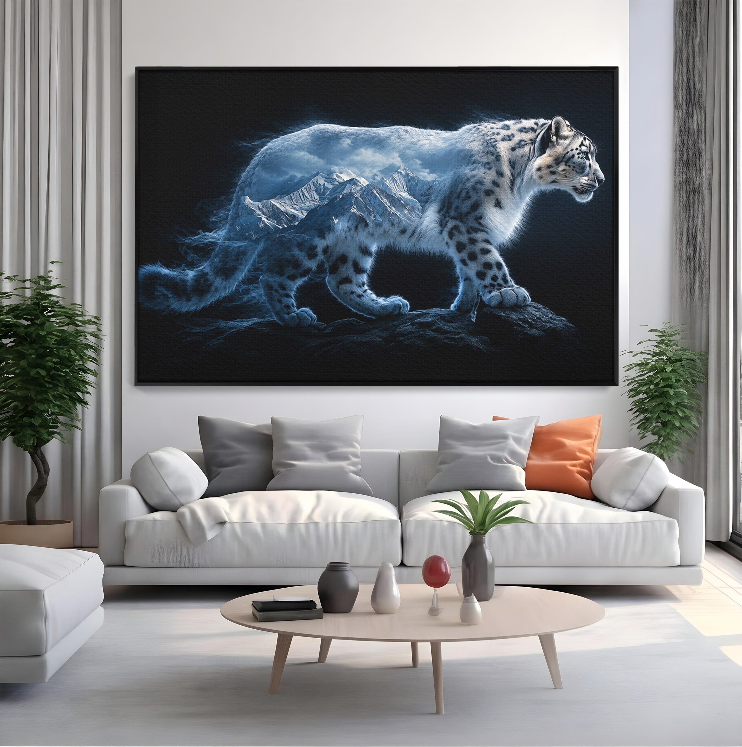 Tablou Canvas Premium LuxCanva® M1649, Pantera Zapezii, Pantera, Munti, Natura, Animale, Dormitor, Culori Vibrante