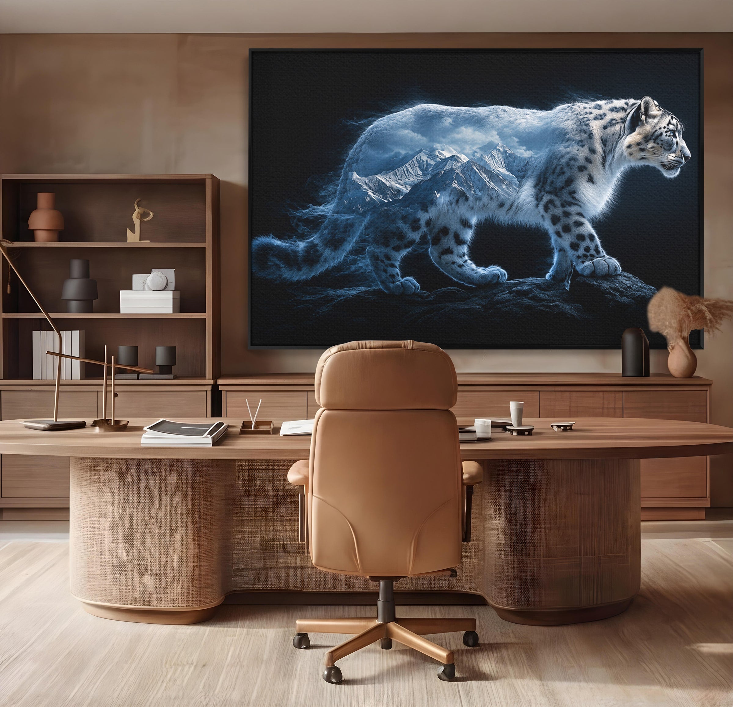 Tablou Canvas Premium LuxCanva® M1649, Pantera Zapezii, Pantera, Munti, Natura, Animale, Dormitor, Culori Vibrante