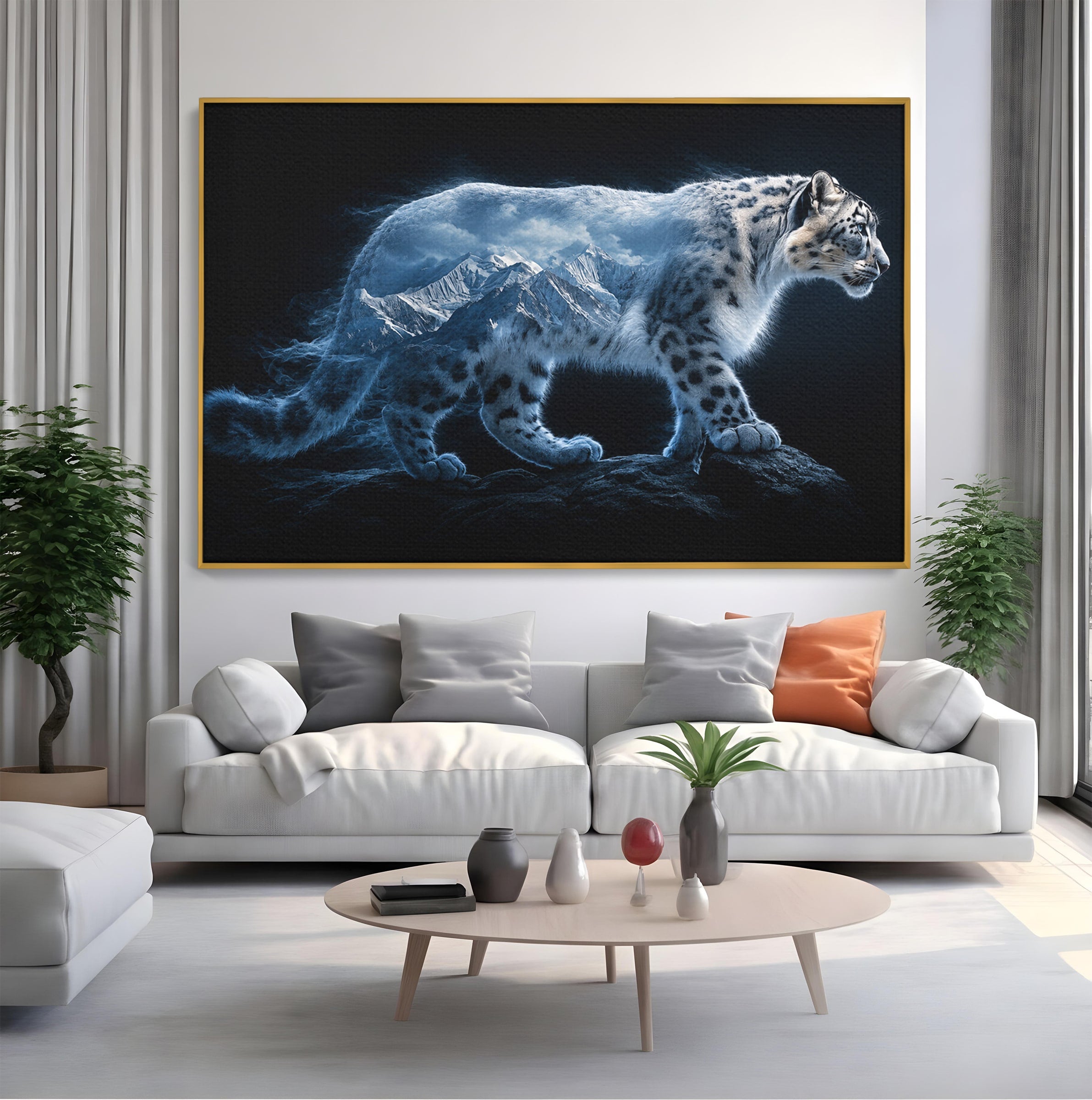 Tablou Canvas Premium LuxCanva® M1649, Pantera Zapezii, Pantera, Munti, Natura, Animale, Dormitor, Culori Vibrante