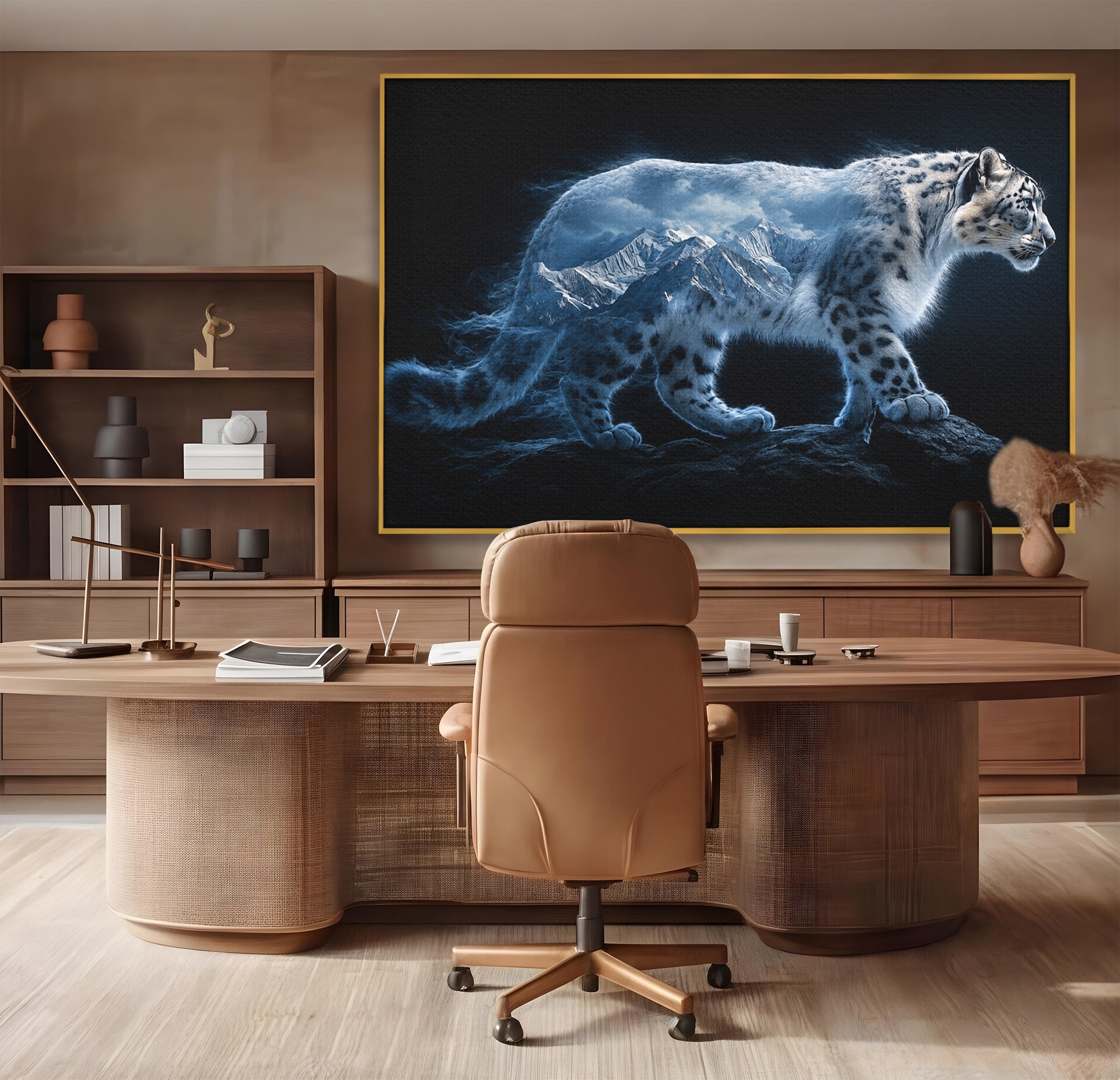 Tablou Canvas Premium LuxCanva® M1649, Pantera Zapezii, Pantera, Munti, Natura, Animale, Dormitor, Culori Vibrante