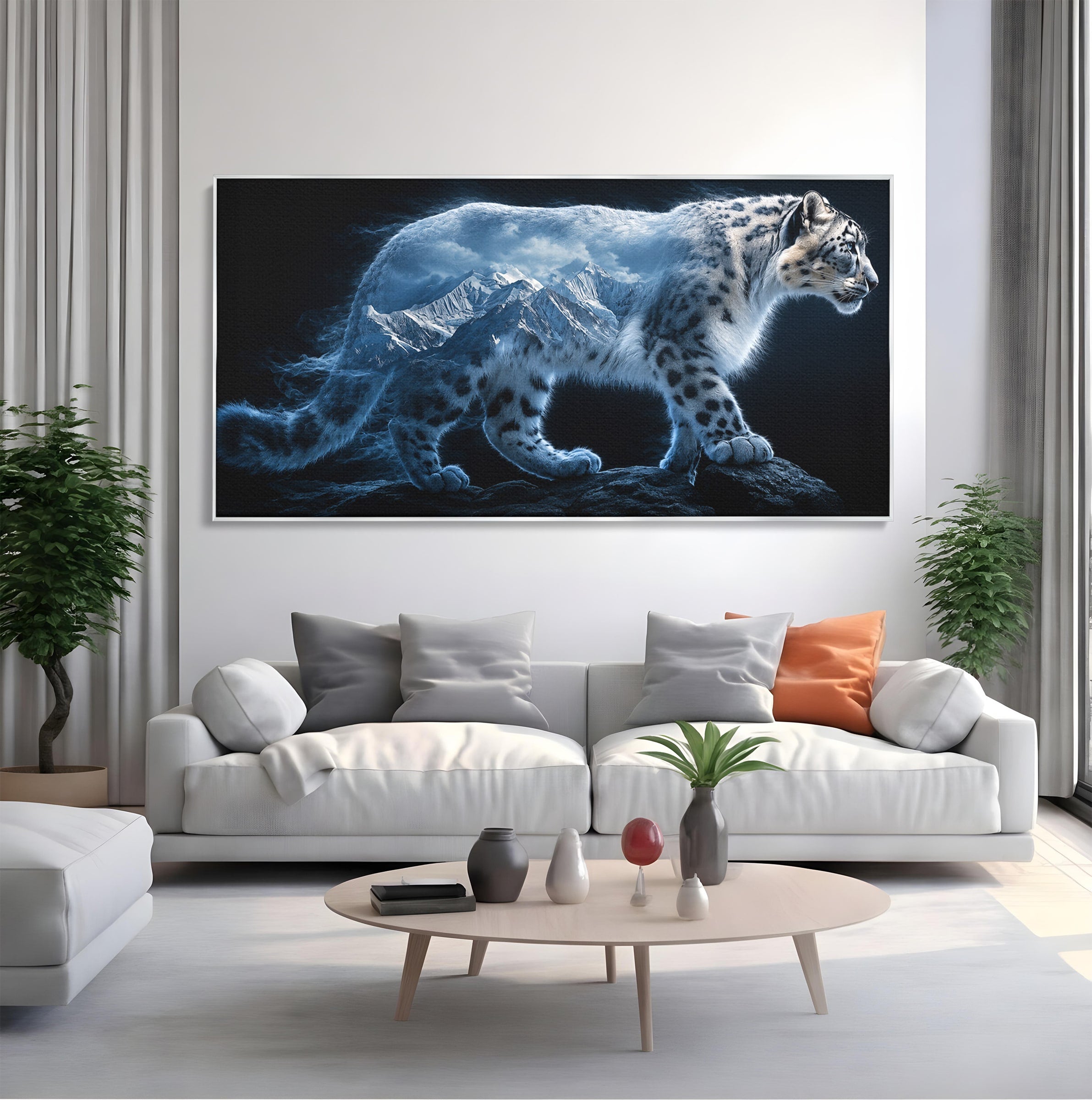Tablou Canvas Premium LuxCanva® M1649, Pantera Zapezii, Pantera, Munti, Natura, Animale, Dormitor, Culori Vibrante