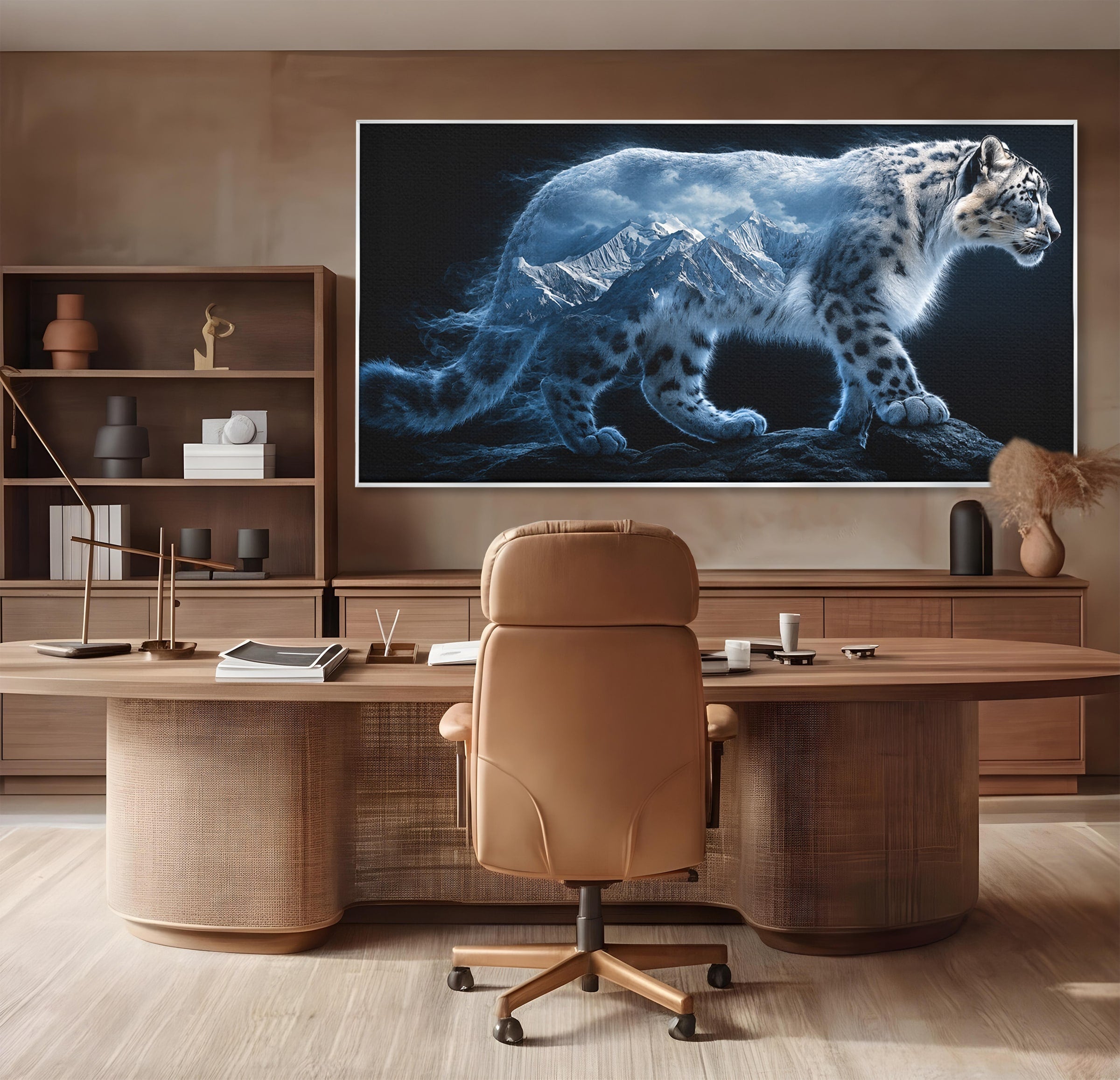 Tablou Canvas Premium LuxCanva® M1649, Pantera Zapezii, Pantera, Munti, Natura, Animale, Dormitor, Culori Vibrante