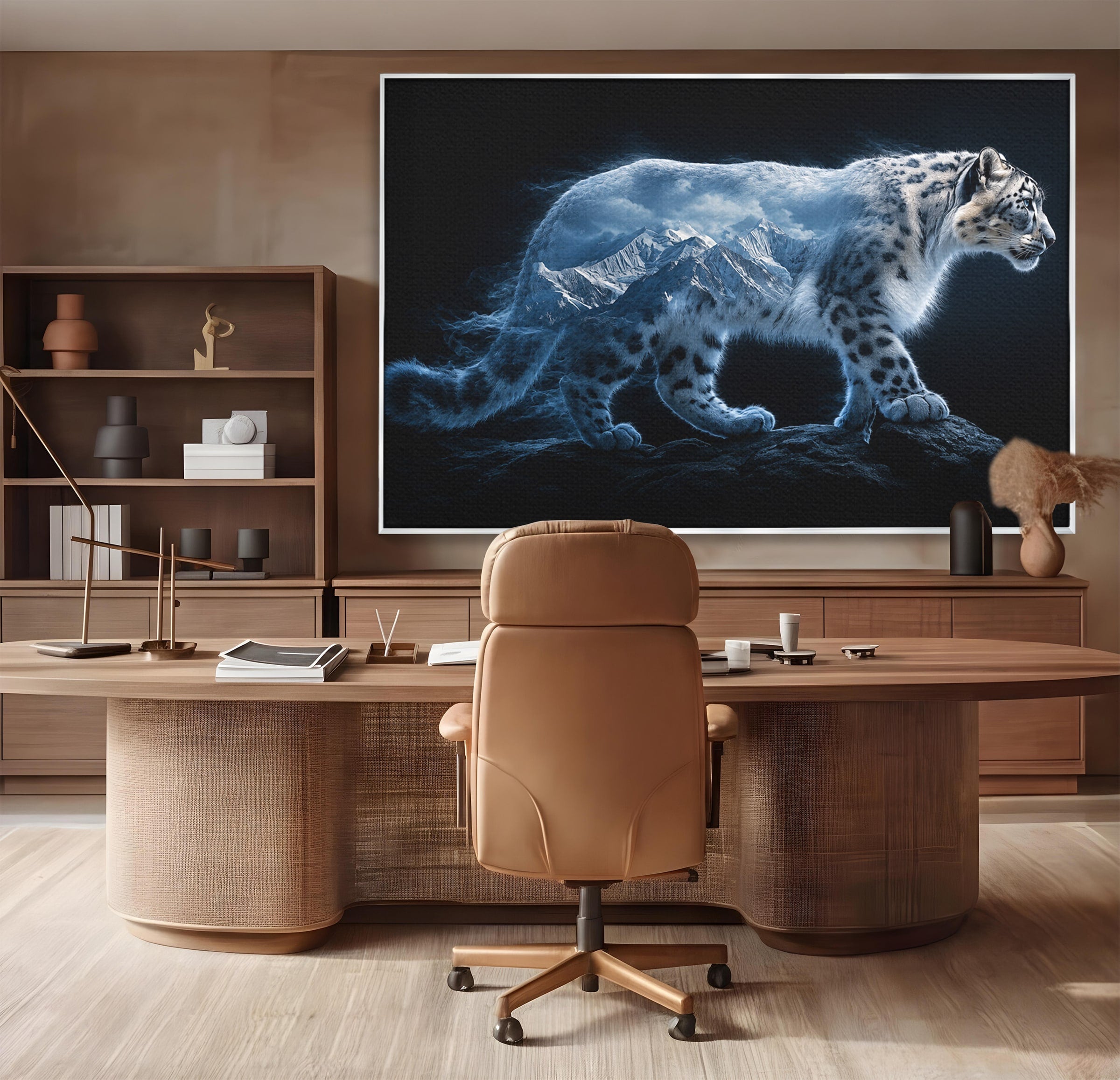 Tablou Canvas Premium LuxCanva® M1649, Pantera Zapezii, Pantera, Munti, Natura, Animale, Dormitor, Culori Vibrante