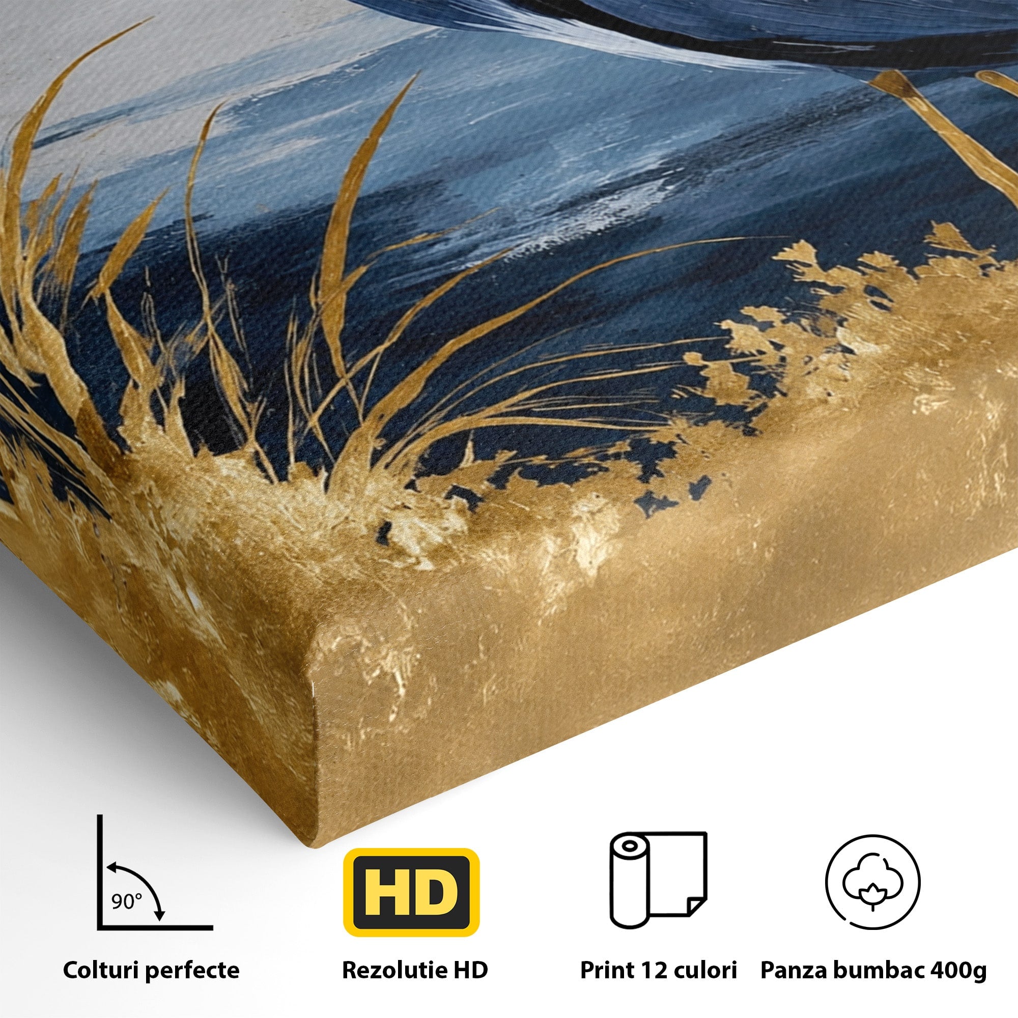 Tablou Canvas Premium LuxCanva® M1651, Egreta Eleganta, Egreta, Natura, Peisaj, Pasare, Living, Culori Vibrante