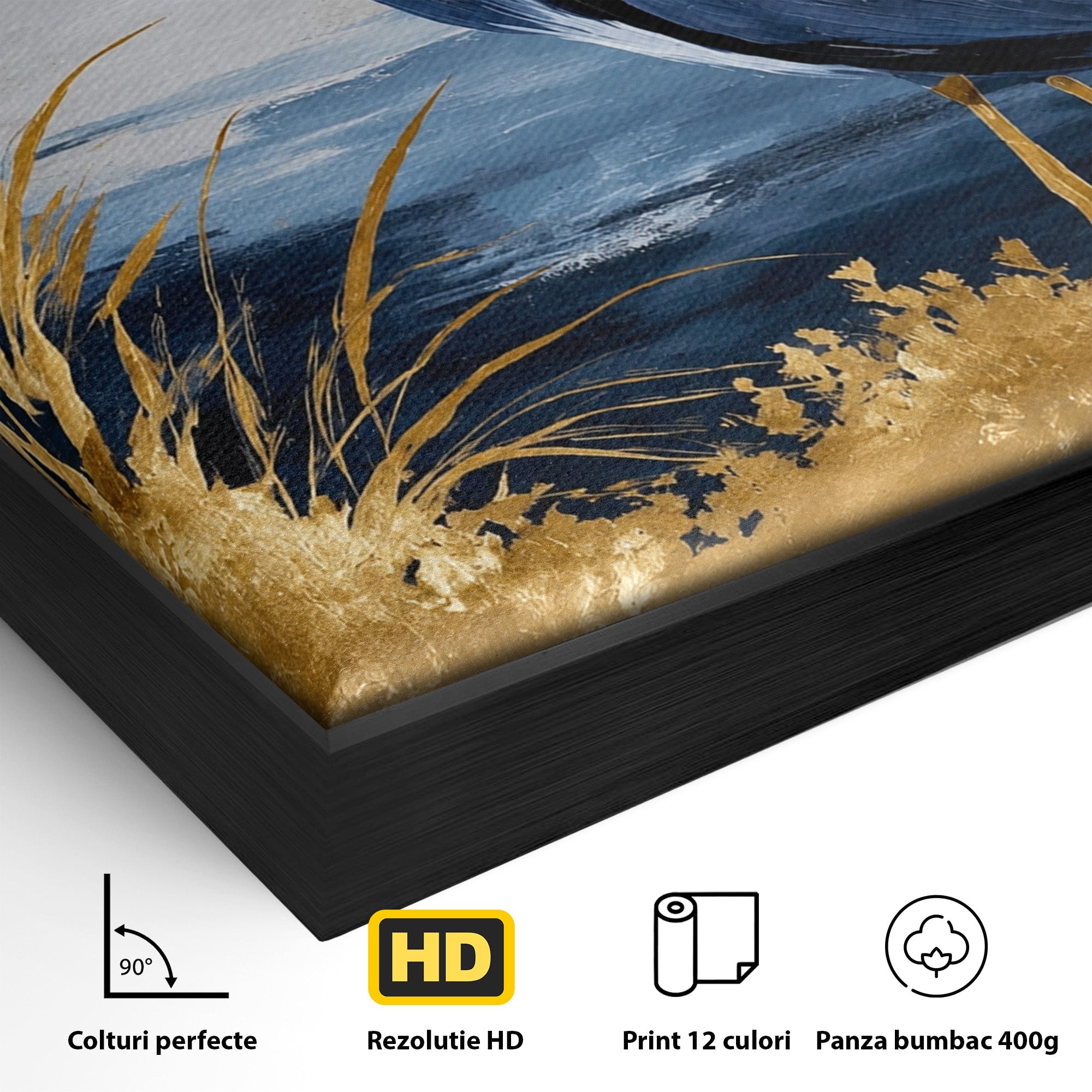 Tablou Canvas Premium LuxCanva® M1651, Egreta Eleganta, Egreta, Natura, Peisaj, Pasare, Living, Culori Vibrante