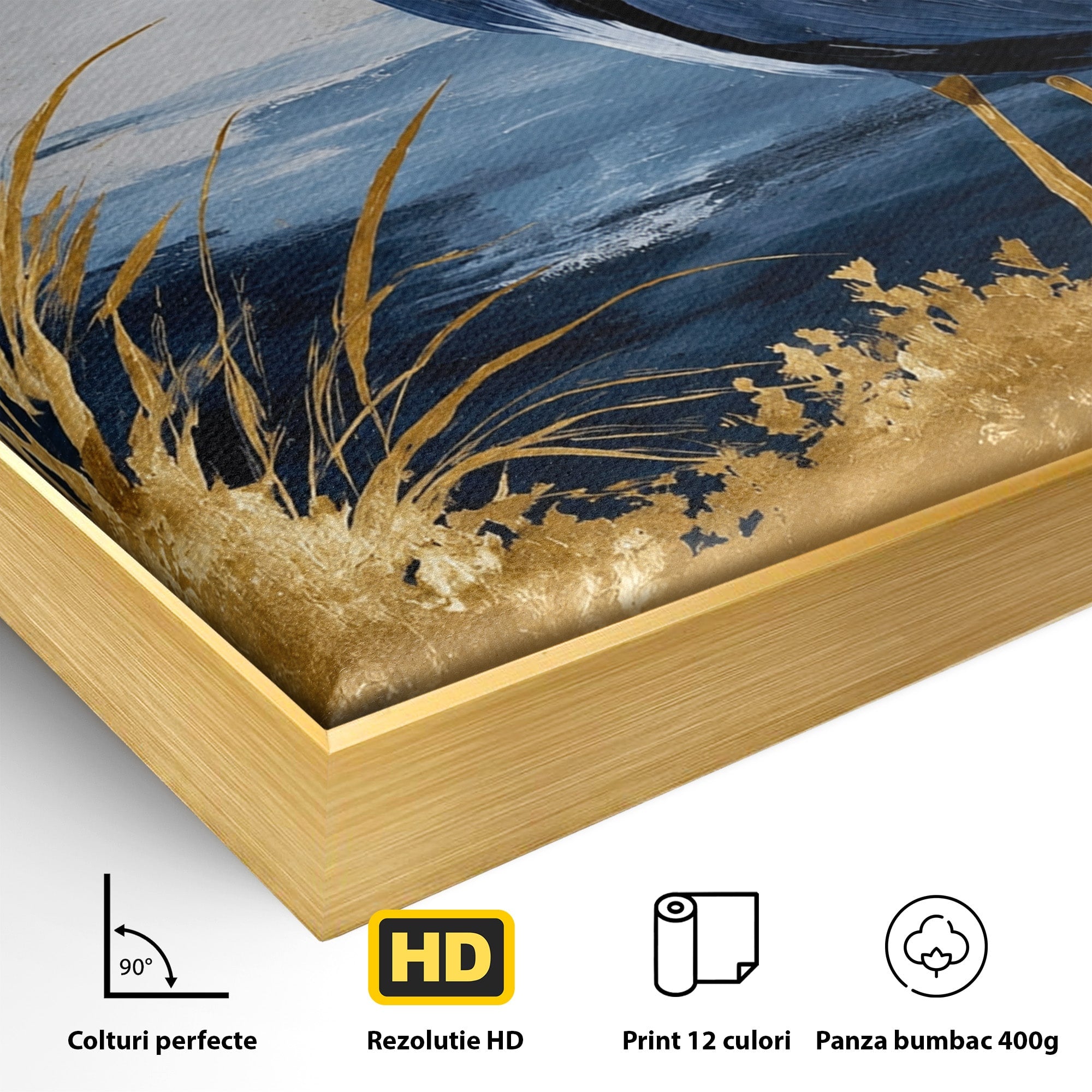 Tablou Canvas Premium LuxCanva® M1651, Egreta Eleganta, Egreta, Natura, Peisaj, Pasare, Living, Culori Vibrante