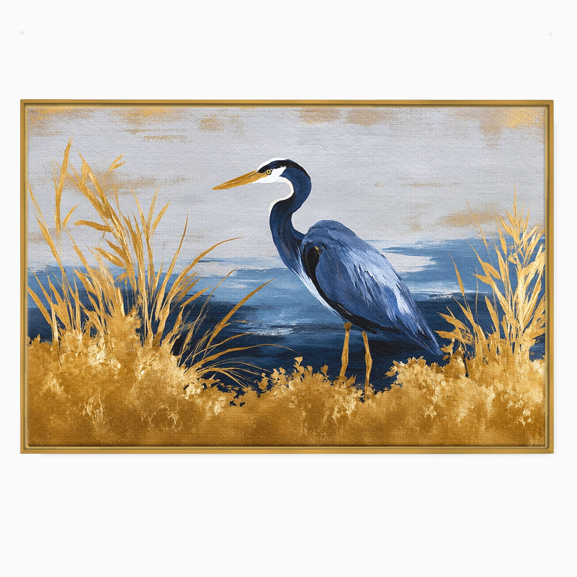 Tablou Canvas Premium LuxCanva® M1651, Egreta Eleganta, Egreta, Natura, Peisaj, Pasare, Living, Culori Vibrante