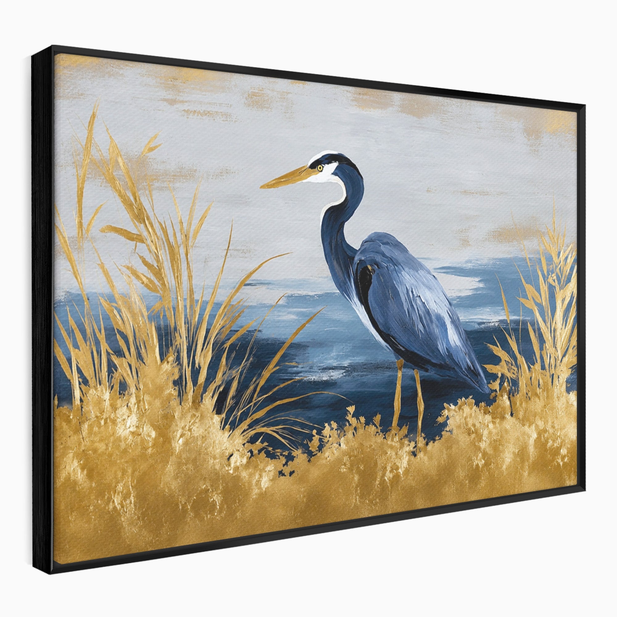 Tablou Canvas Premium LuxCanva® M1651, Egreta Eleganta, Egreta, Natura, Peisaj, Pasare, Living, Culori Vibrante