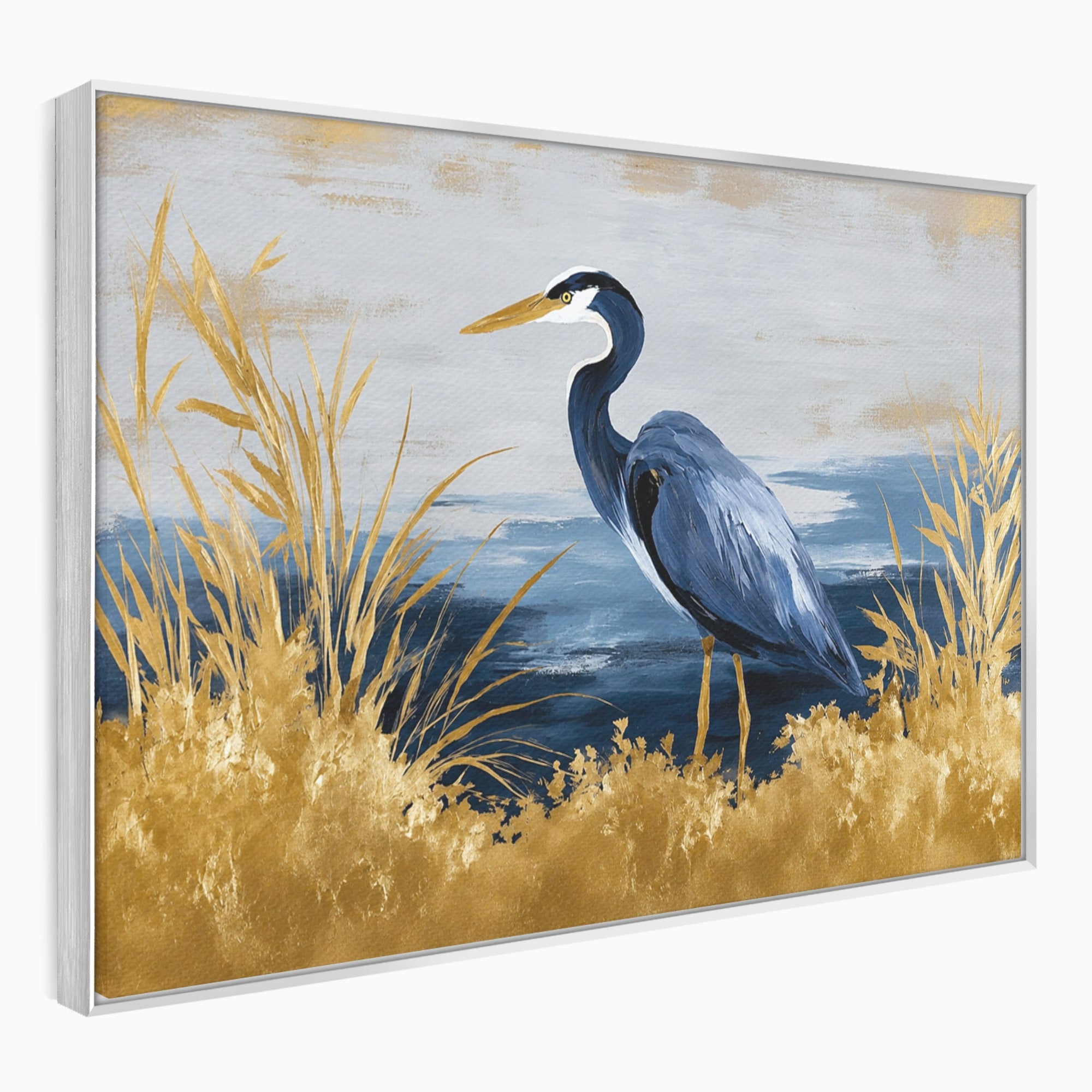 Tablou Canvas Premium LuxCanva® M1651, Egreta Eleganta, Egreta, Natura, Peisaj, Pasare, Living, Culori Vibrante